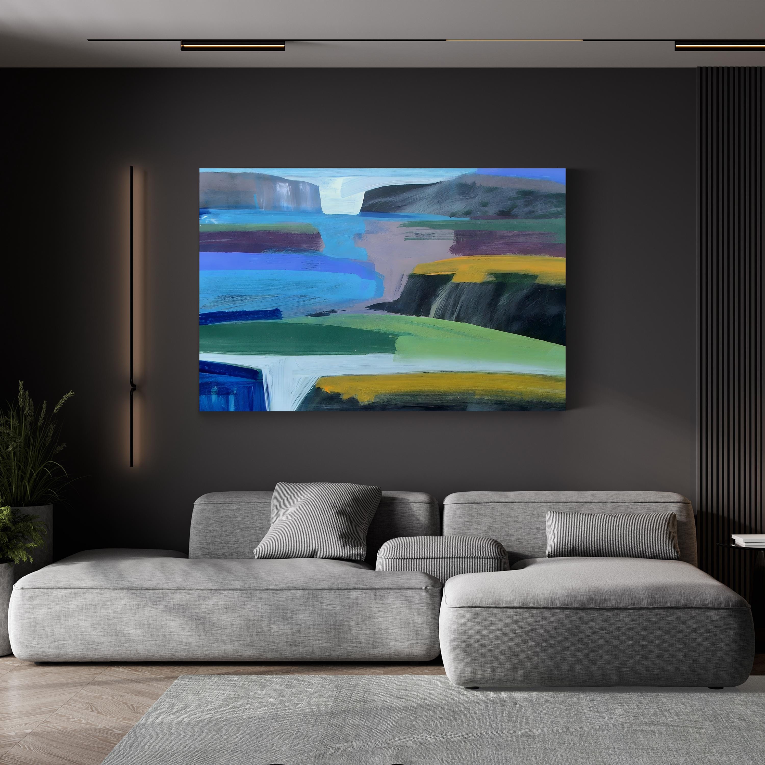 Coast Wall Art by Paul Powis | Contemporary Coastal Abstract Landscape Canvas Print