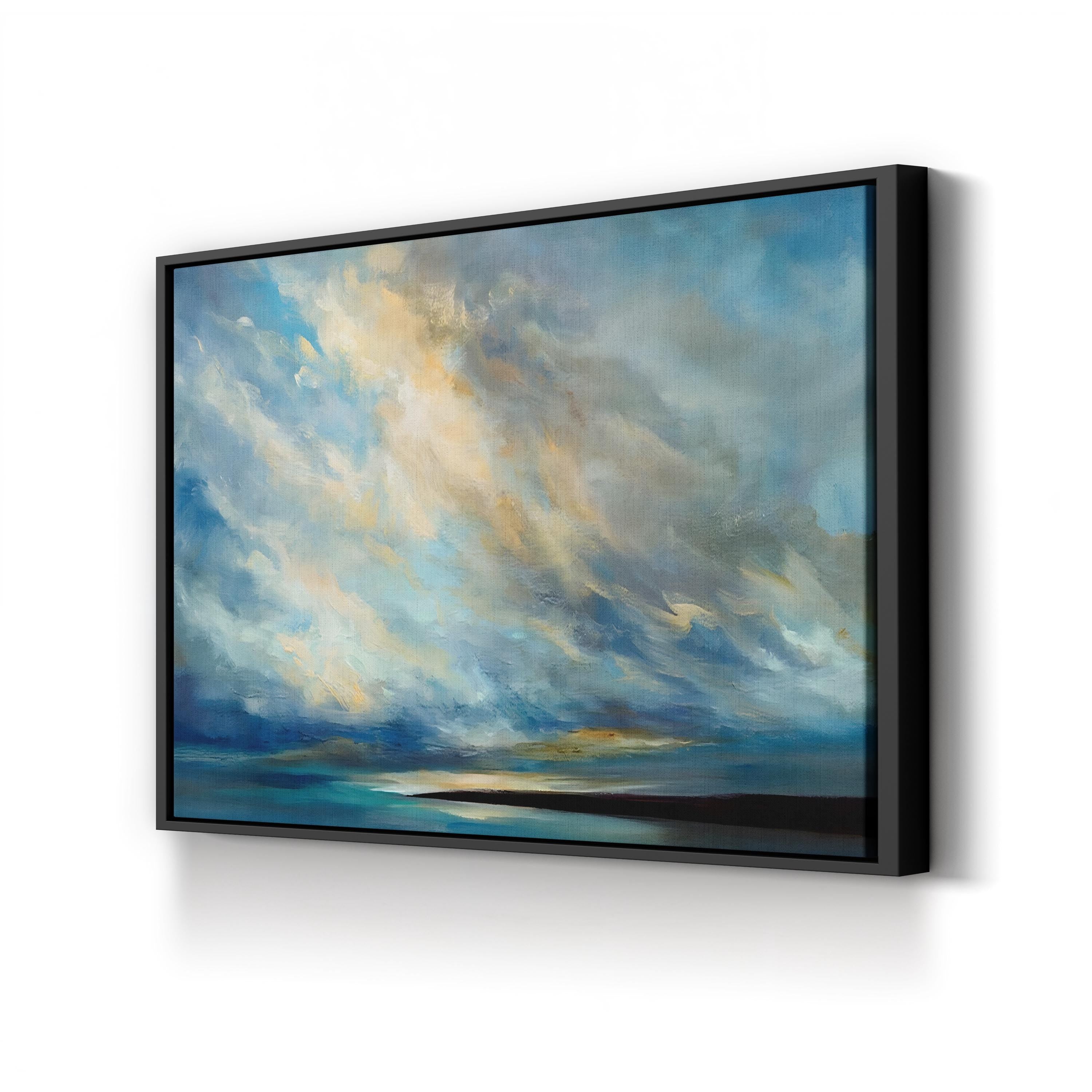 Coastal Clouds XVIII Wall Art by Sheila Finch | Contemporary Abstract Sky and Sea Canvas Print