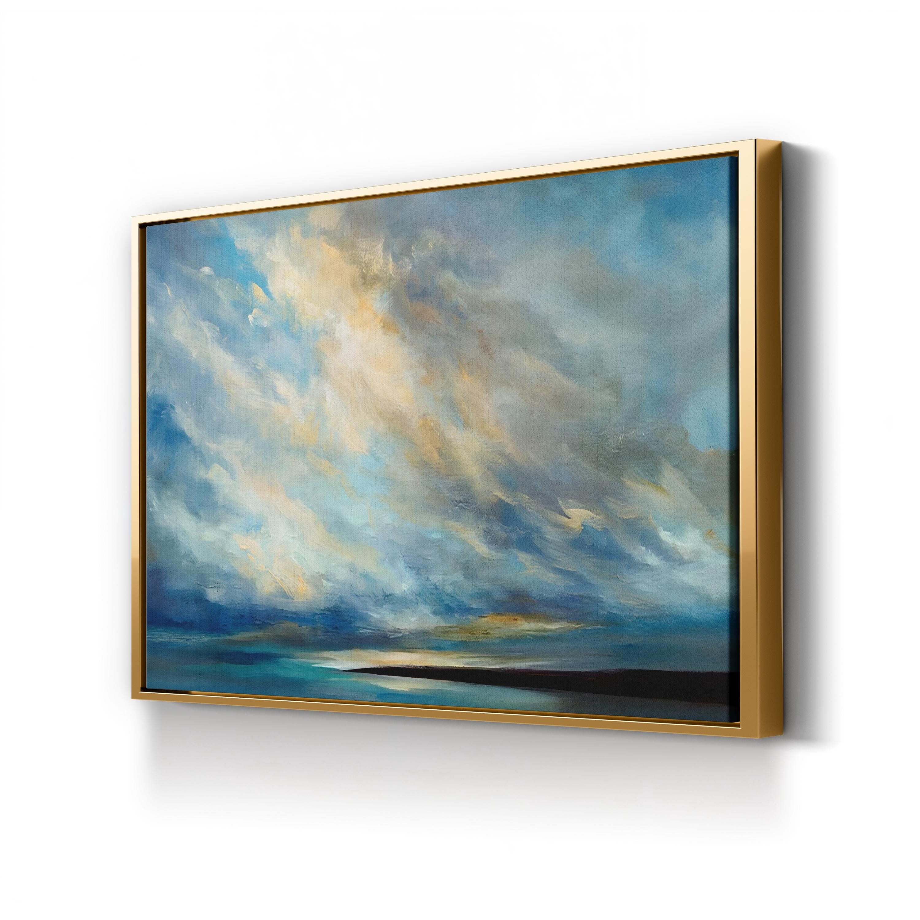 Coastal Clouds XVIII Wall Art by Sheila Finch | Contemporary Abstract Sky and Sea Canvas Print