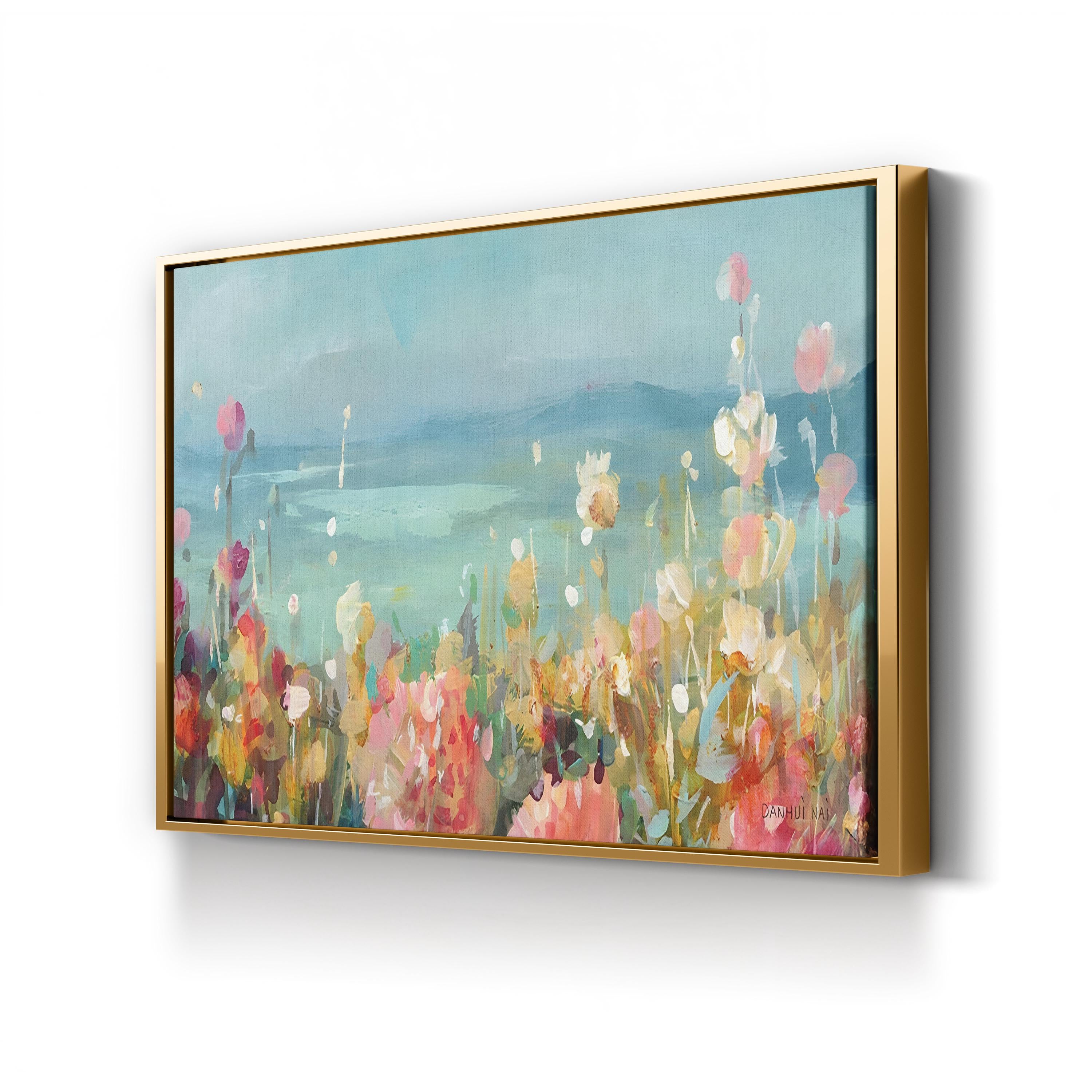 Coastal Dahlias Crop | Contemporary Floral Botanical Wall Art by Danhui Nai