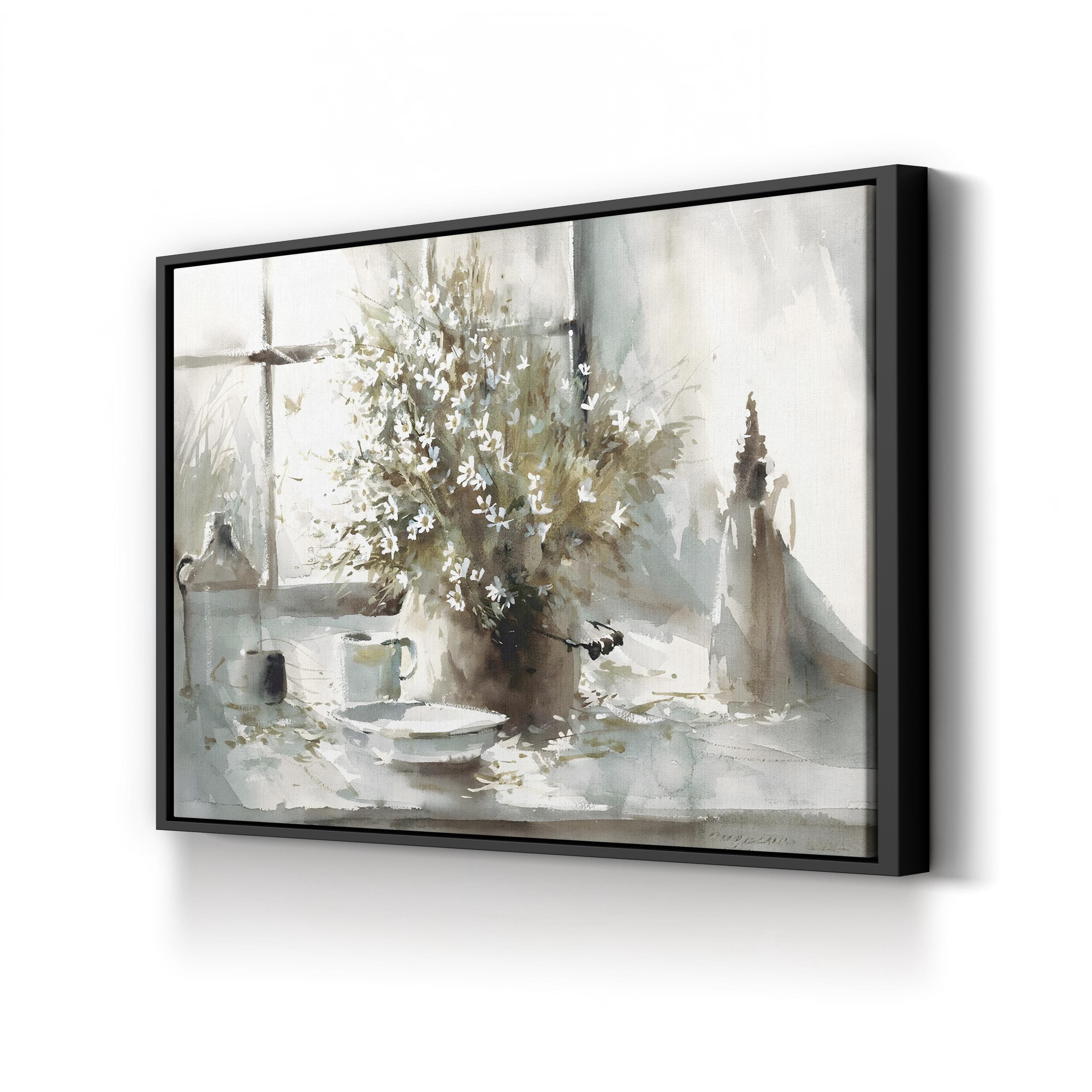 Daisy Still Life Wall Art by George Bjorkland – Elegant Floral Interior Canvas