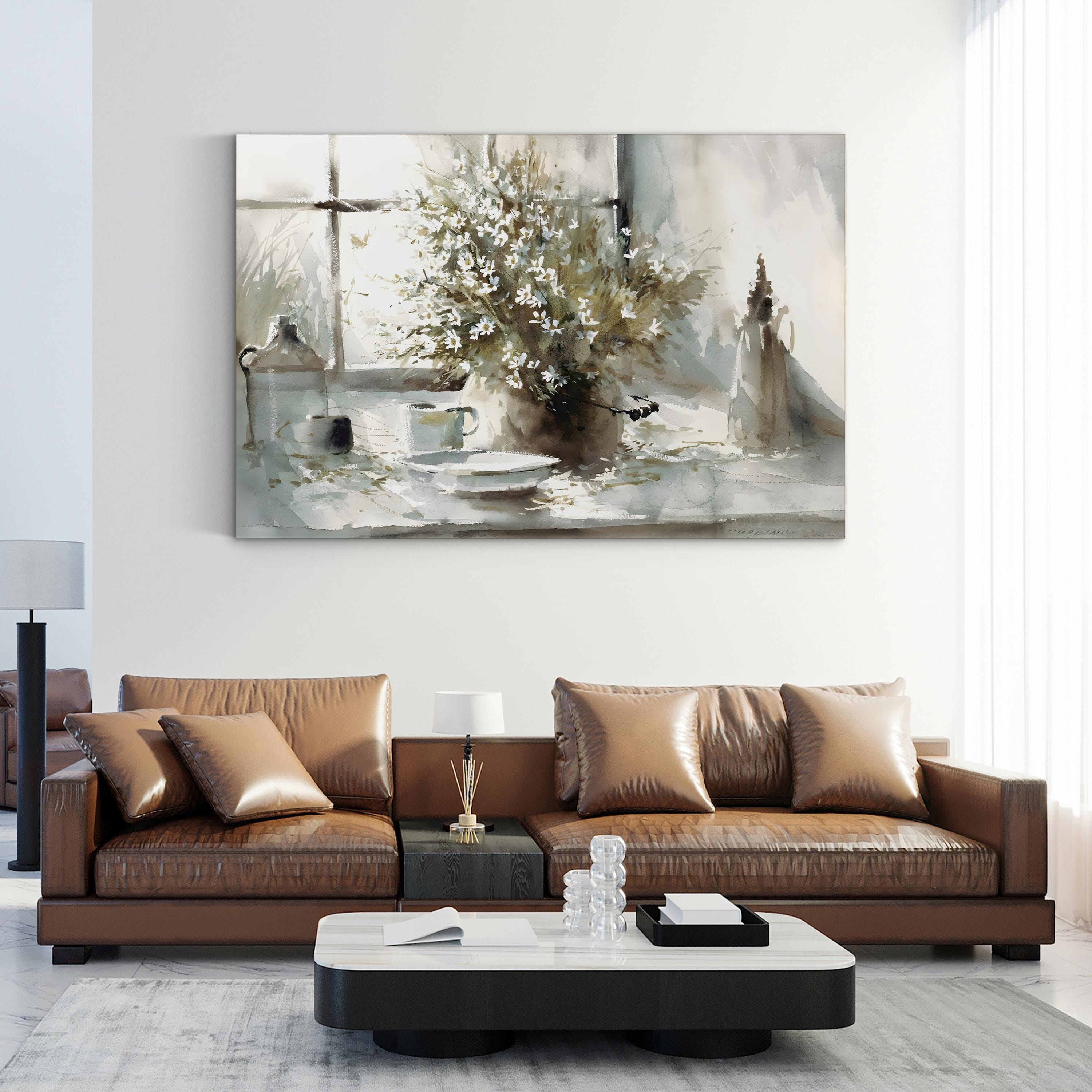 Daisy Still Life Wall Art by George Bjorkland – Elegant Floral Interior Canvas