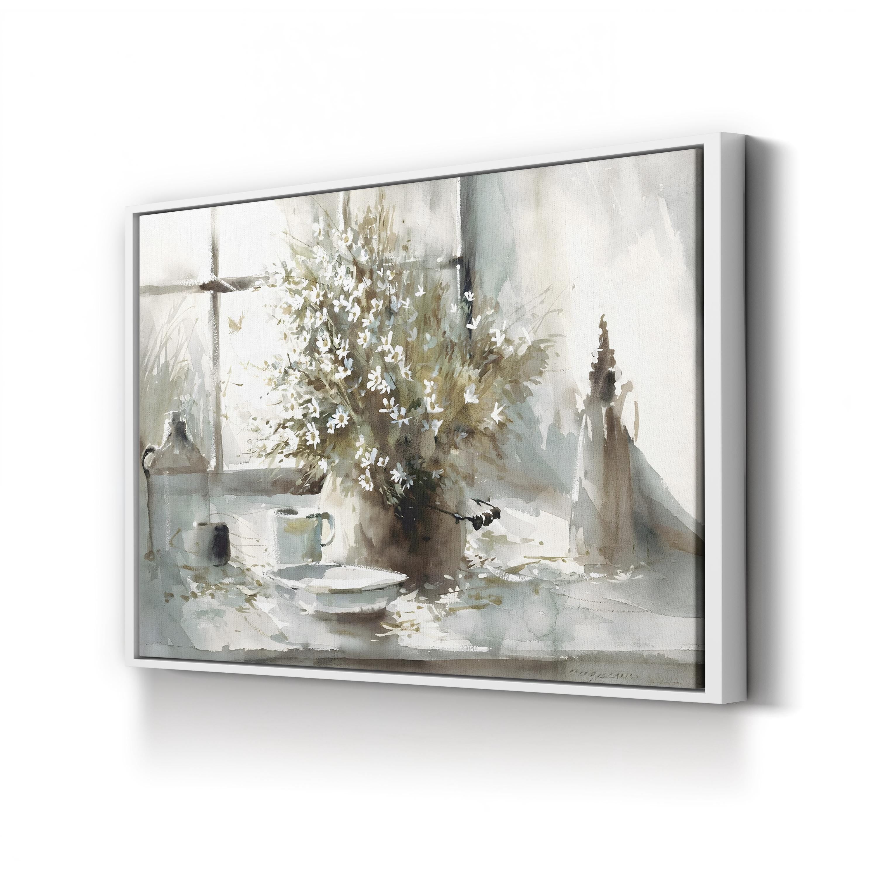 Daisy Still Life Wall Art by George Bjorkland – Elegant Floral Interior Canvas