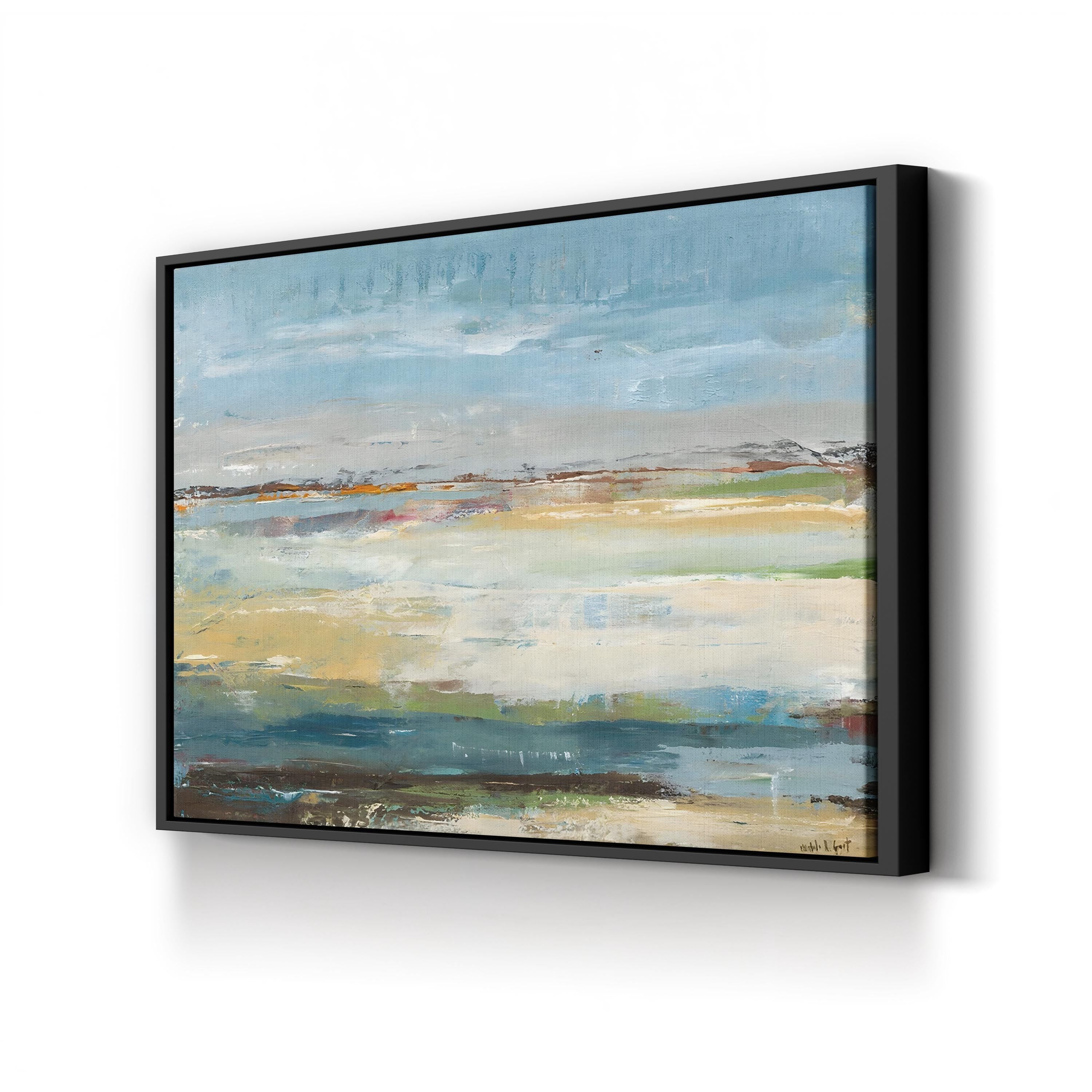 Day at the Beach I Wall Art by Michele Gort | Contemporary Coastal Seascape Canvas Print