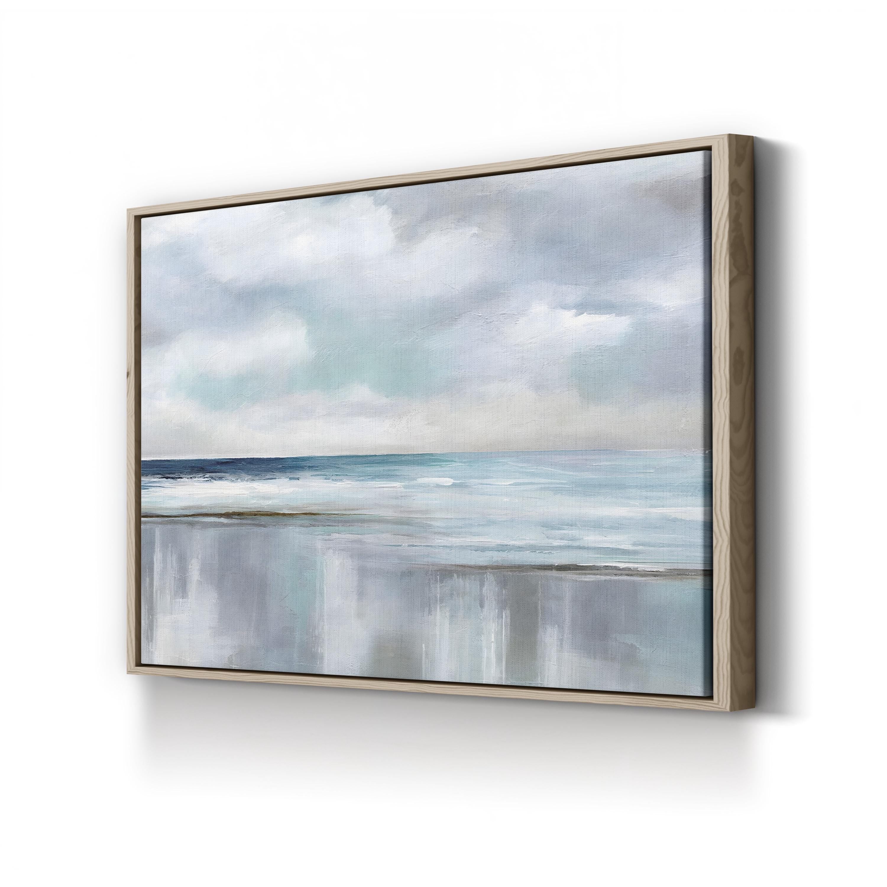 Cyan Sunrise – Contemporary Coastal Abstract Ocean Wall Art by Nan Art