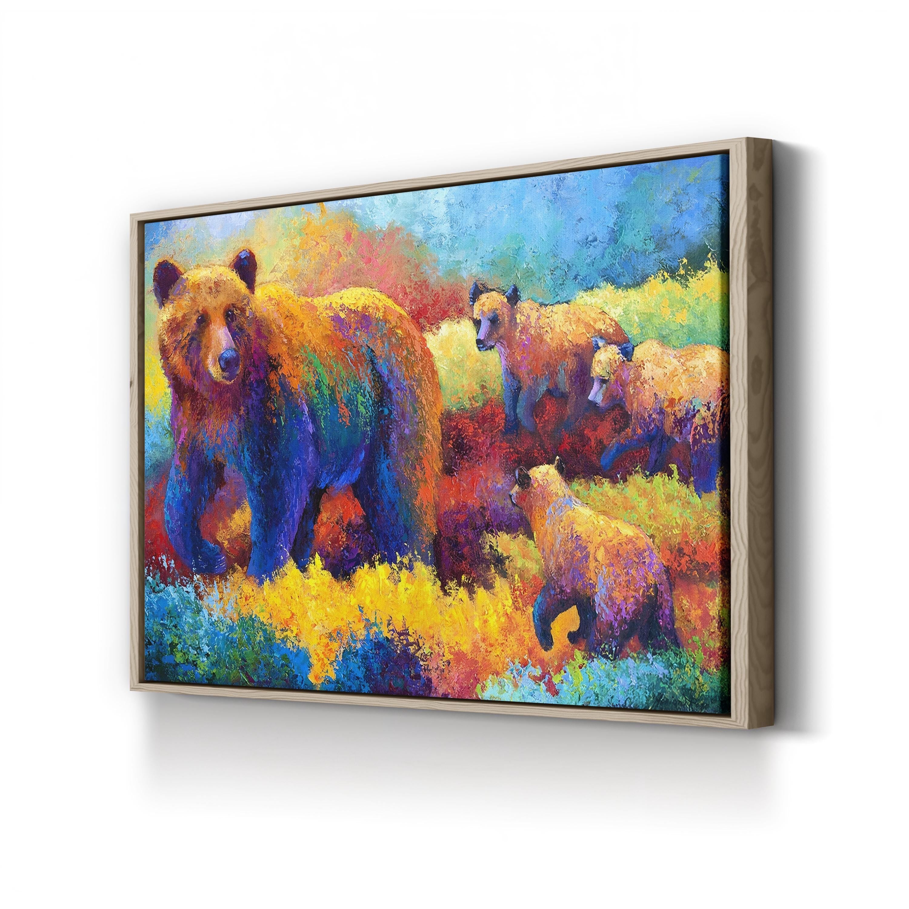 Denali Family Wall Art – Abstract Bear Family Wilderness Canvas by Marion Rose