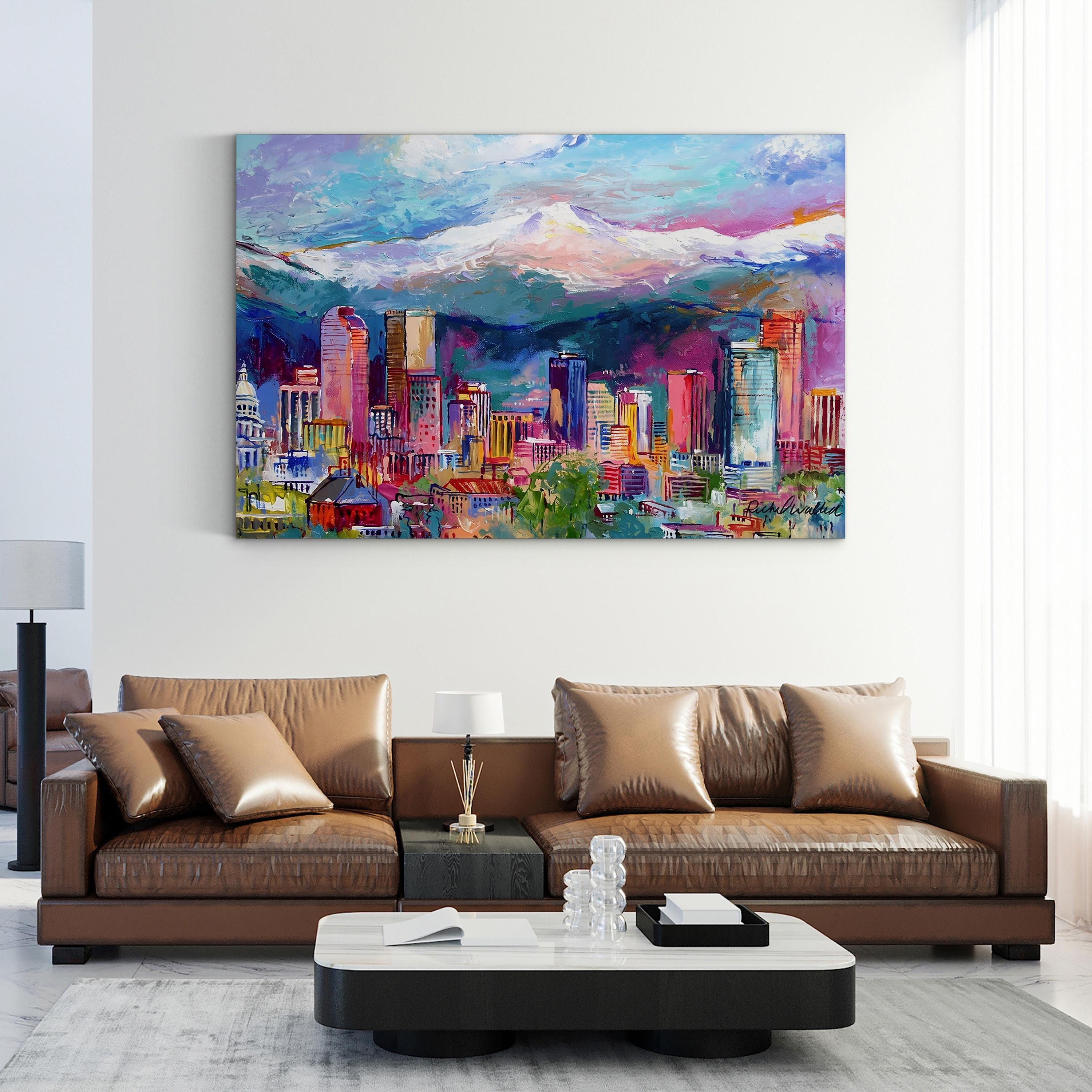 Cityscape with Rocky Mountains in Denver, Colorado by Richard Wallich