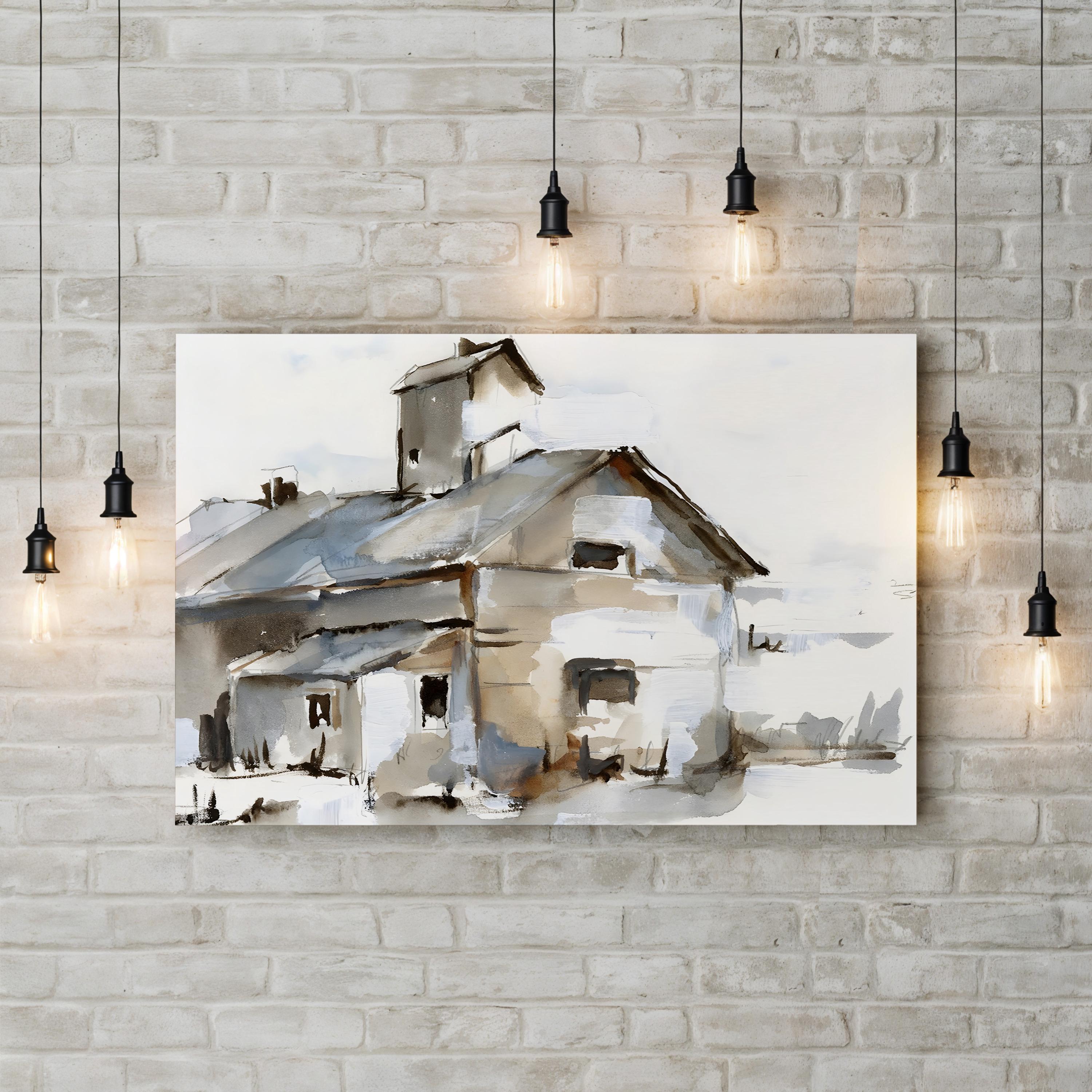 Dilapidated Barn II Wall Art by Ethan Harper – Rustic Farmhouse Landscape Canvas