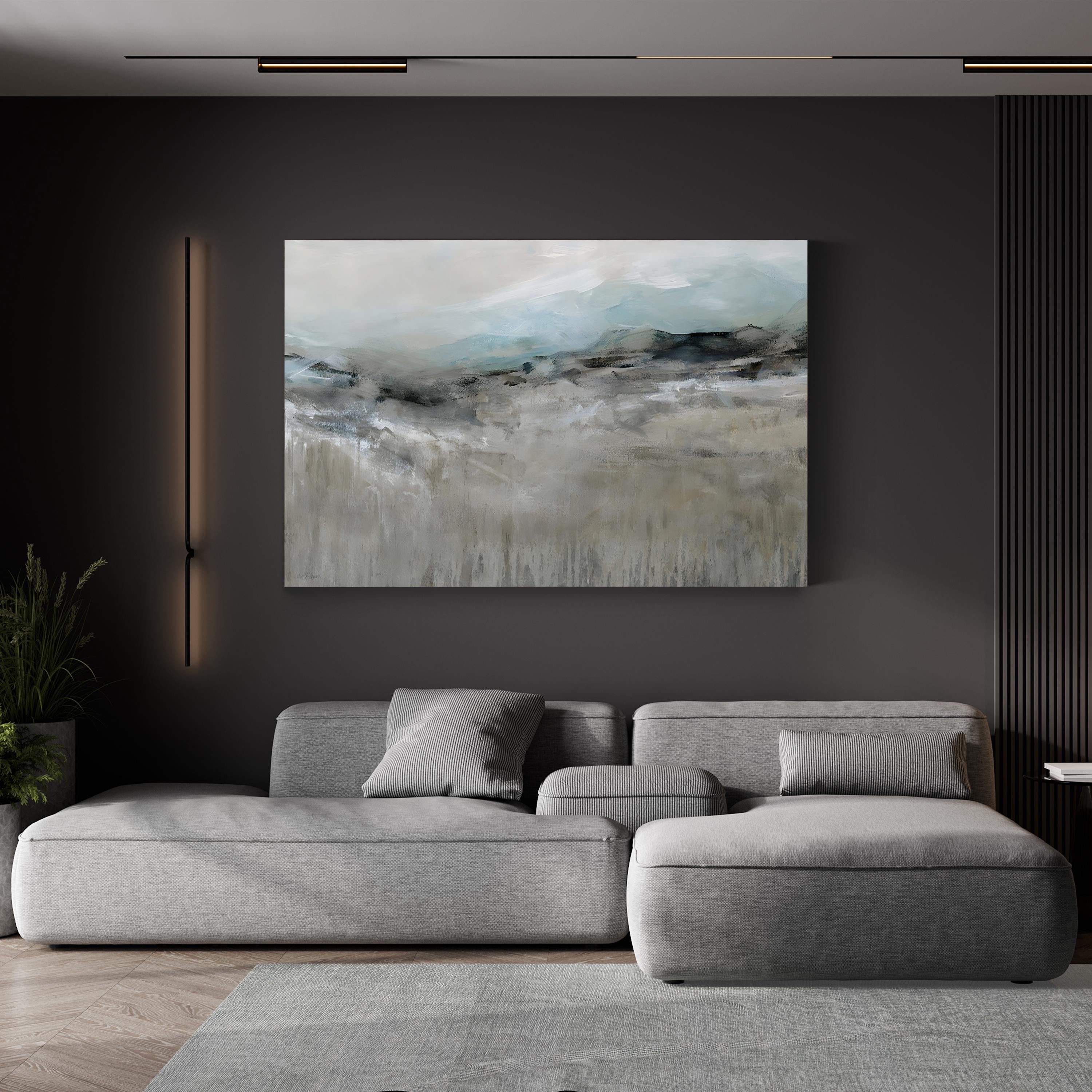 Distant Foothills Wall Art by Carol Robinson – Soft Contemporary Landscape Canvas Print