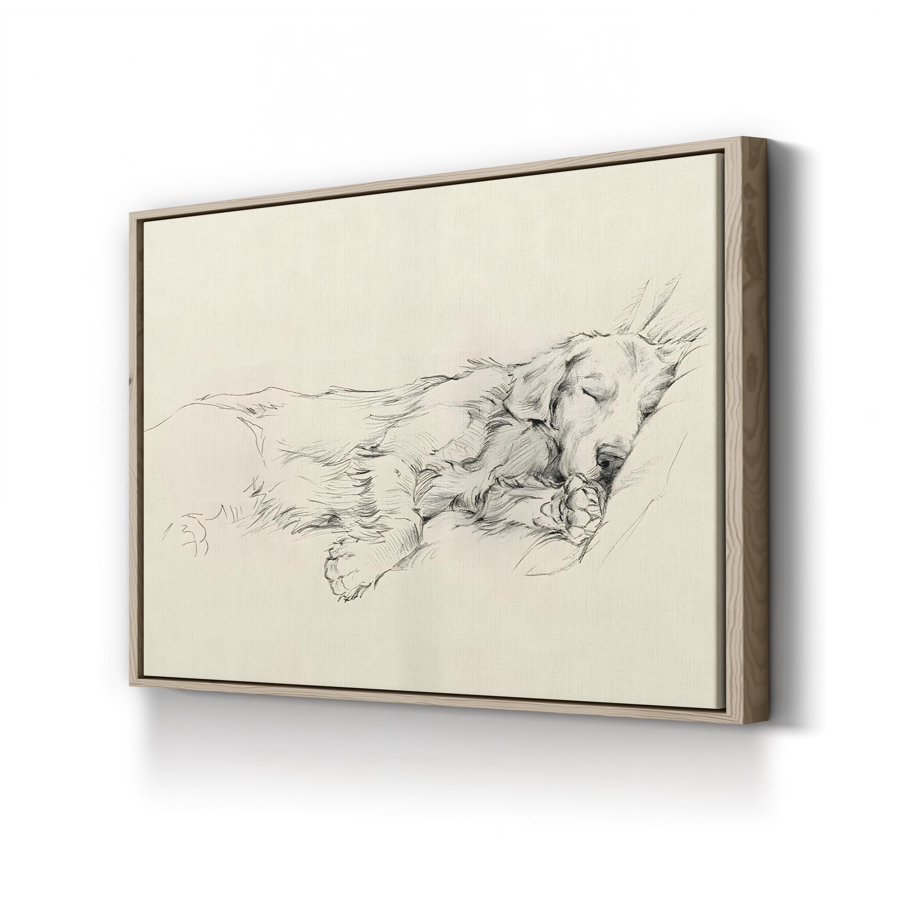 Dog Days III Wall Art – Minimalist Pencil Dog Sketch by Ethan Harper
