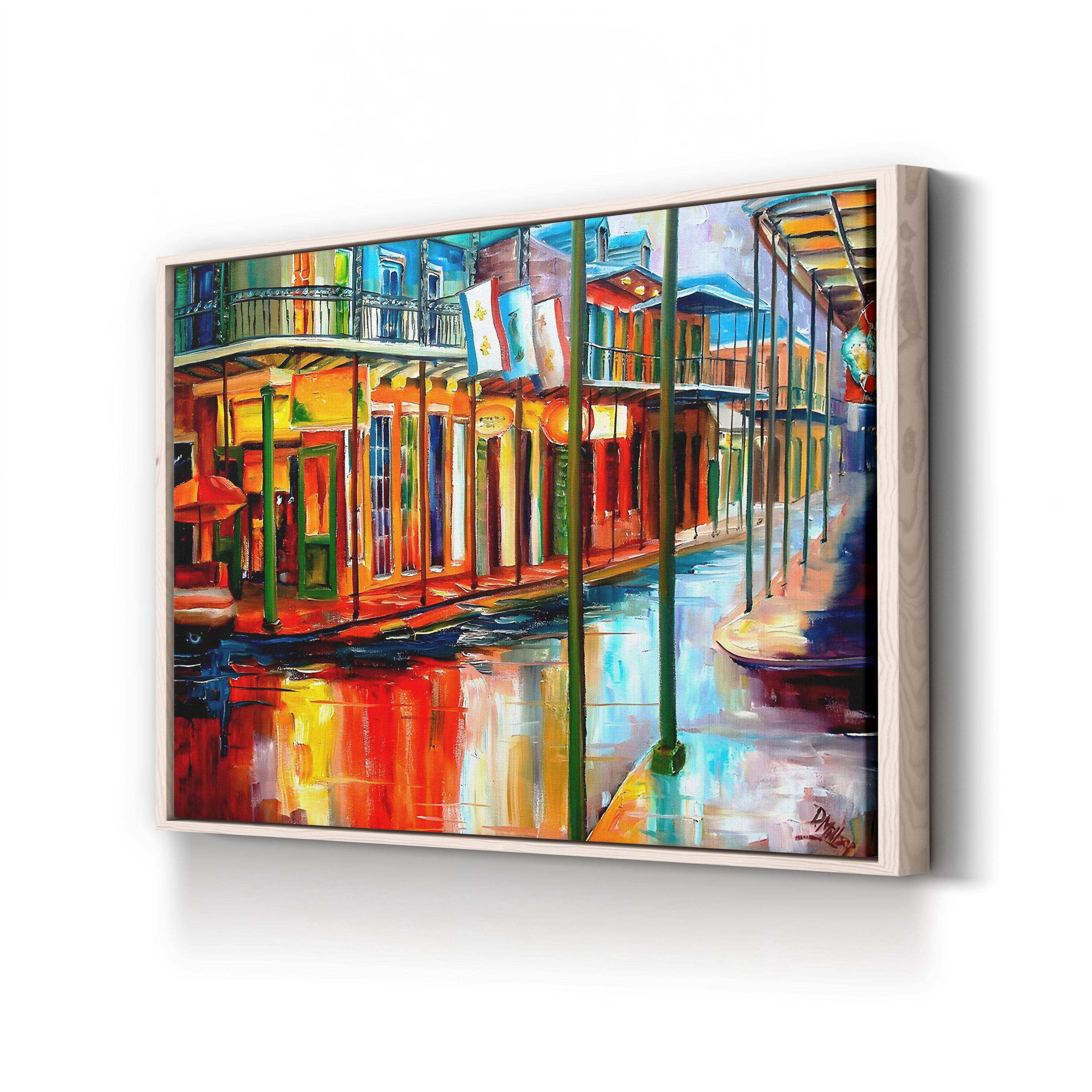 Downpour at Jackson Square, New Orleans – Contemporary Urban Street Scene Wall Art by Diane Millsap