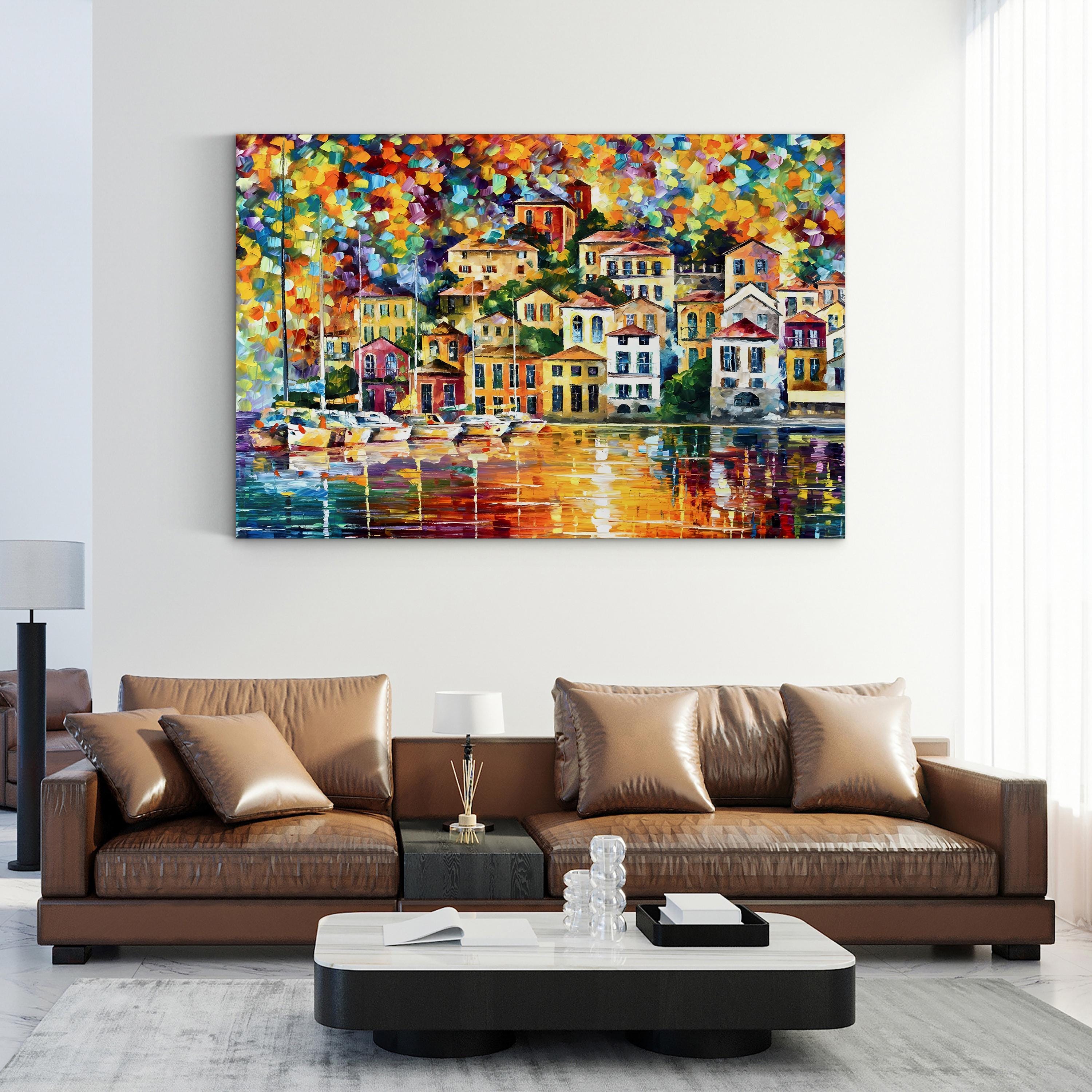 Dream Harbor Sunset Harbor Wall Art by Leonid Afremov