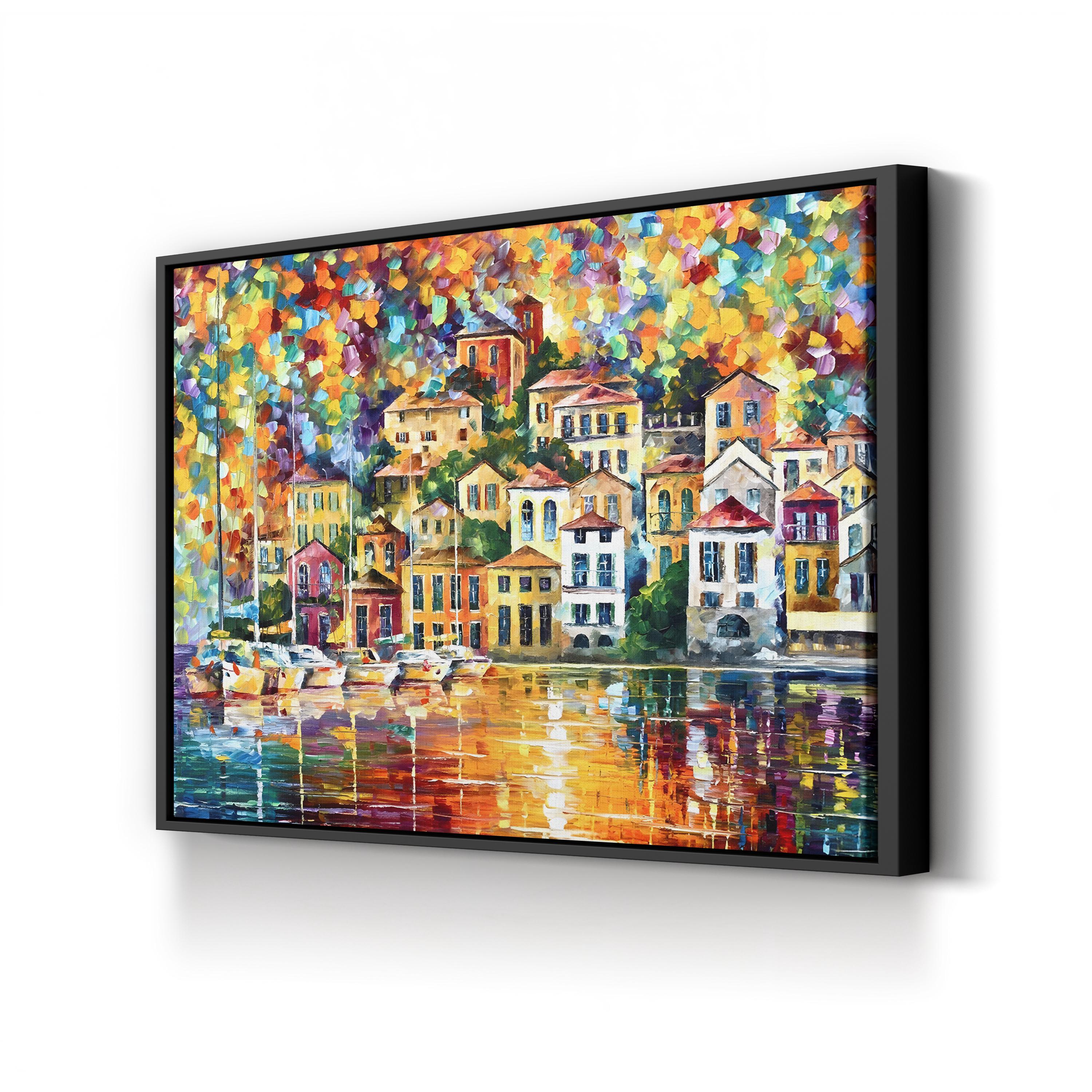 Dream Harbor Sunset Harbor Wall Art by Leonid Afremov