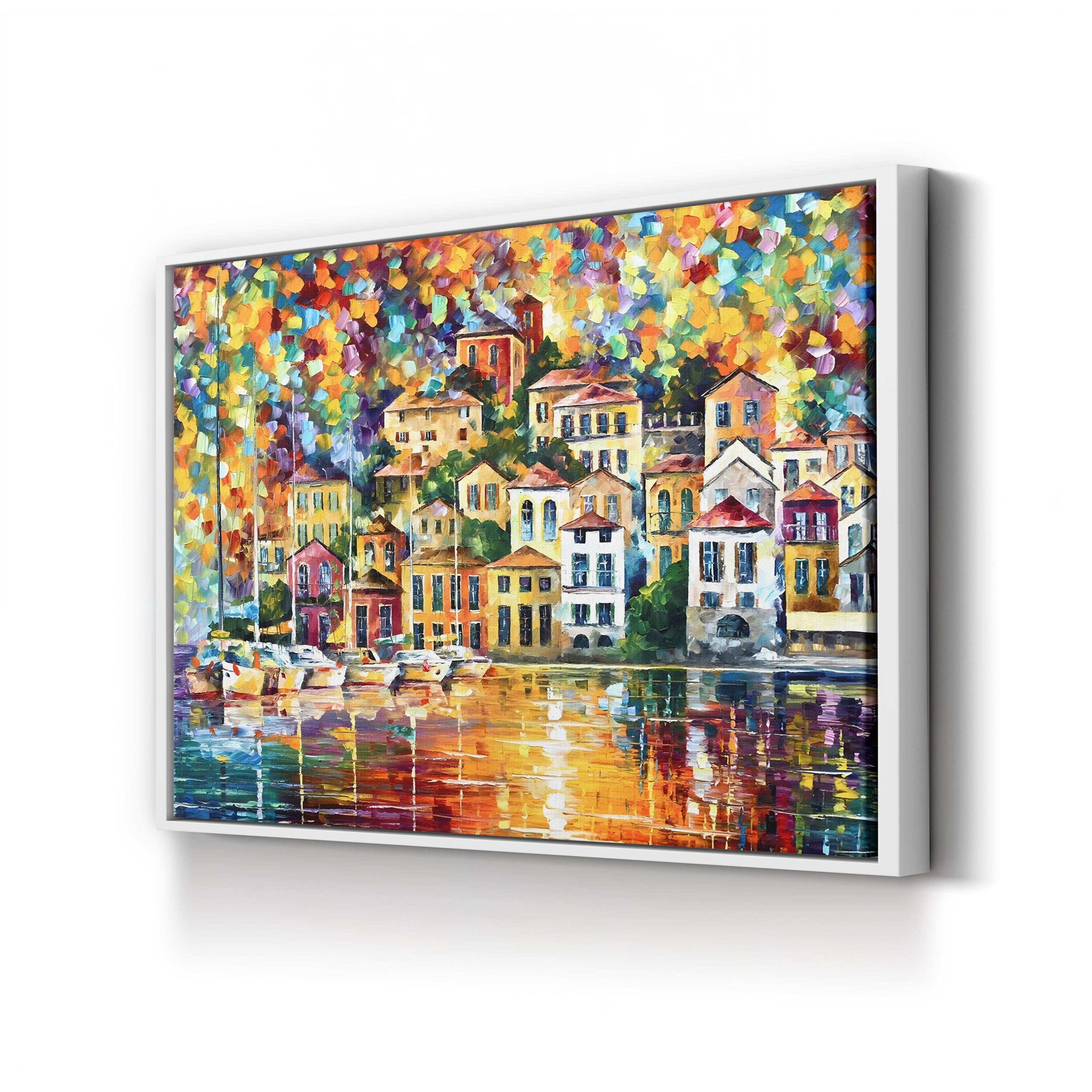 Dream Harbor Sunset Harbor Wall Art by Leonid Afremov