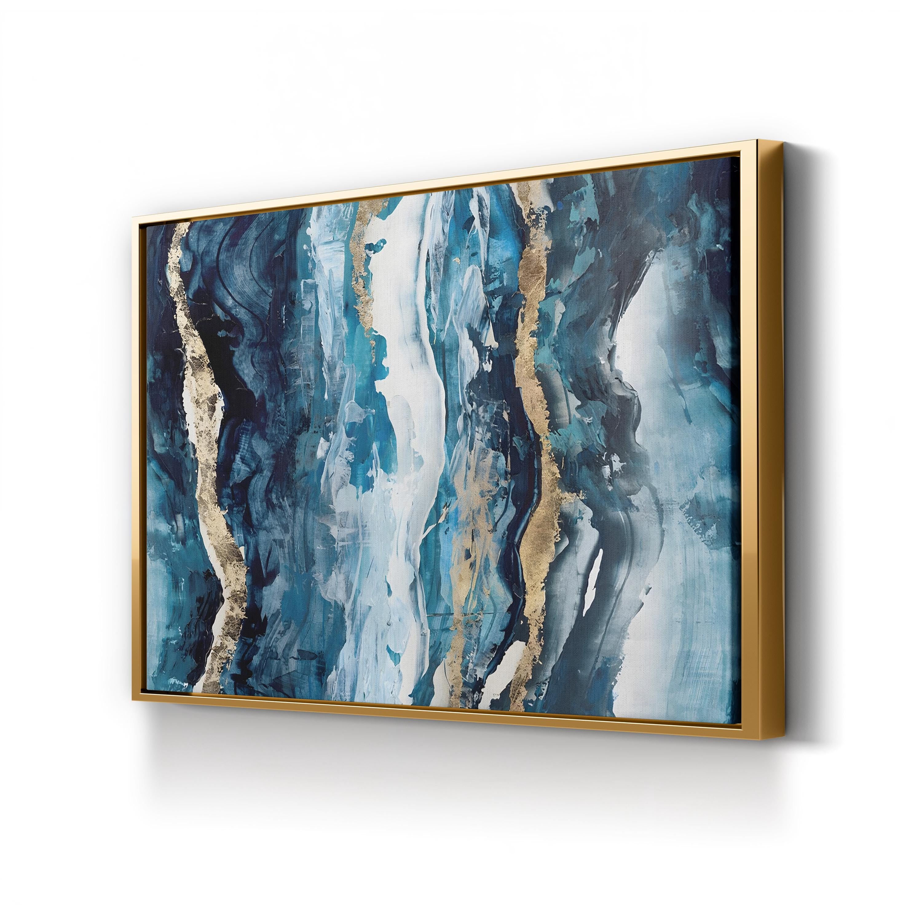 Effectus I Blue & Gold Abstract – Isabelle Z Wall Art | Contemporary Abstract Canvas Print