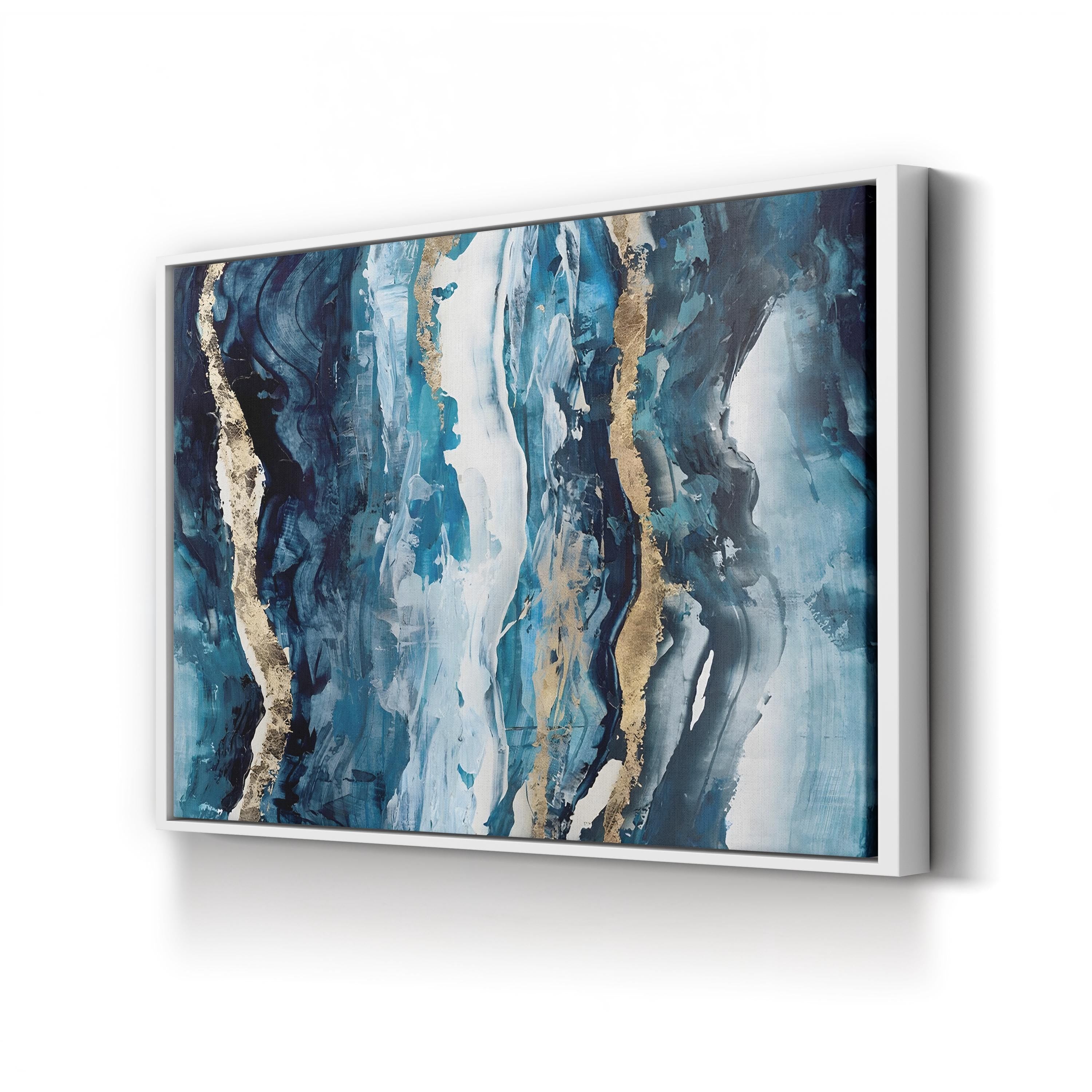 Effectus I Blue & Gold Abstract – Isabelle Z Wall Art | Contemporary Abstract Canvas Print