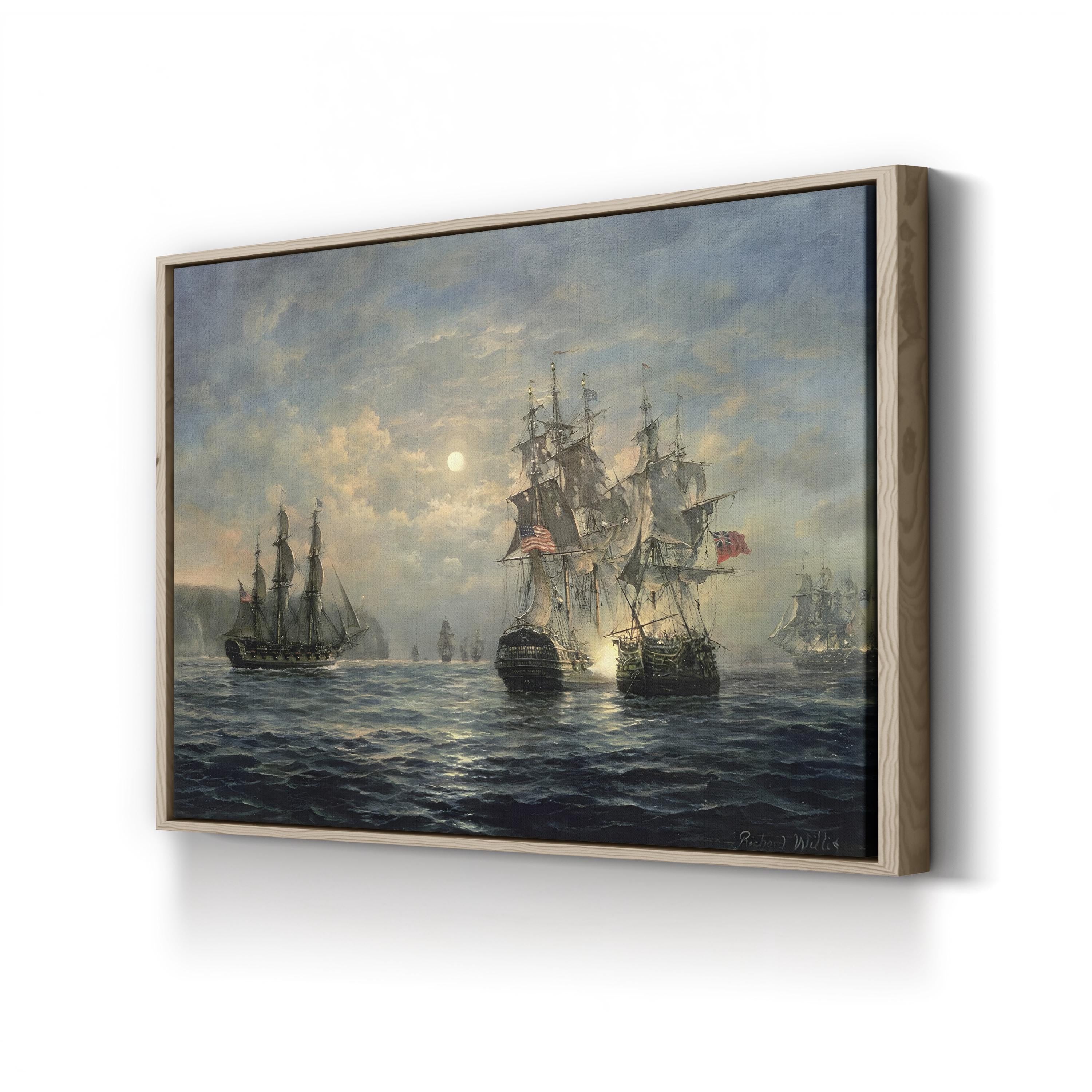 Engagement Between the Bonhomme Richard and the Serapis off Flamborough Head, 1779 Wall Art by Richard Willis