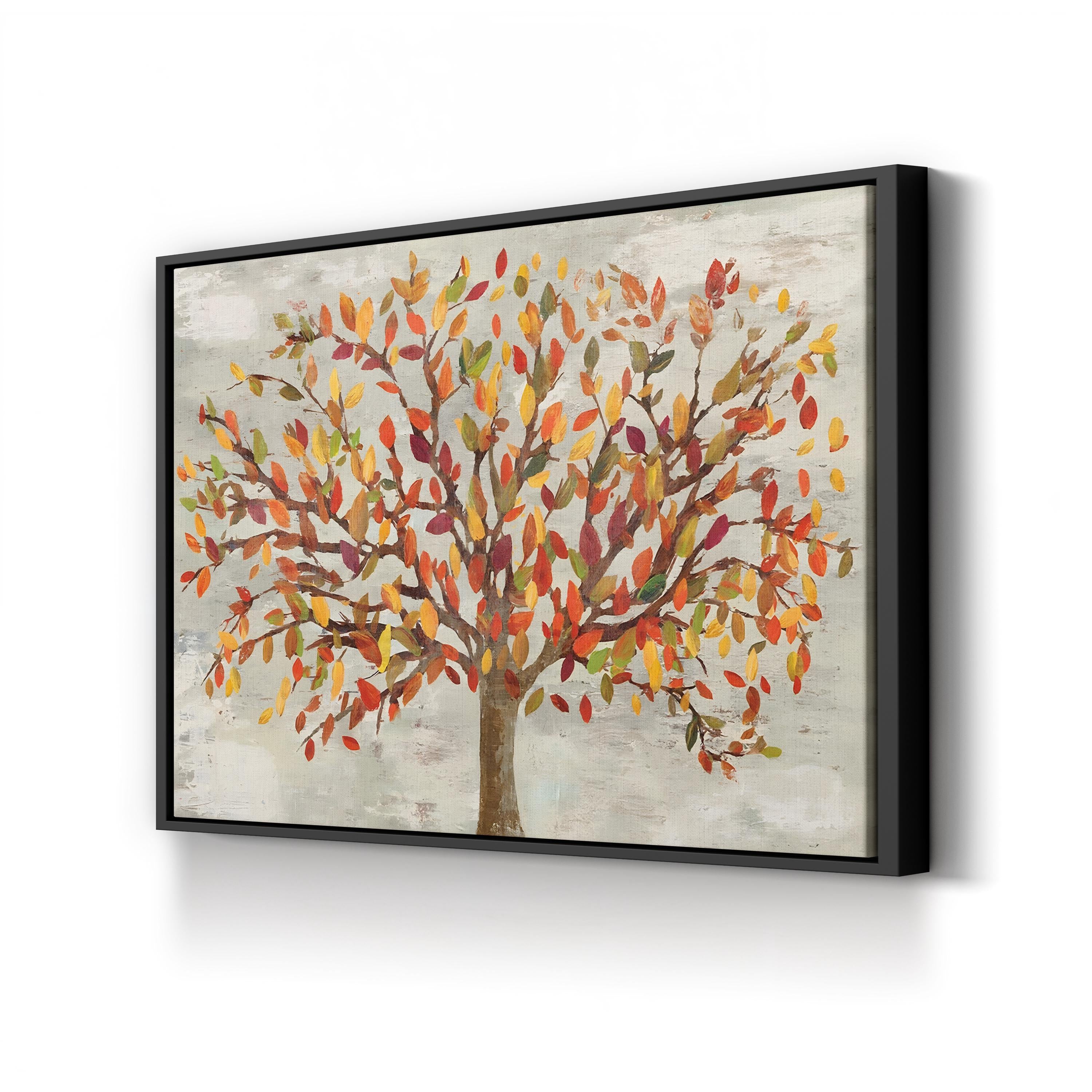 Fall Foliage Canvas Art – Abstract Autumn Leaves, Nature-Inspired Wall Decor