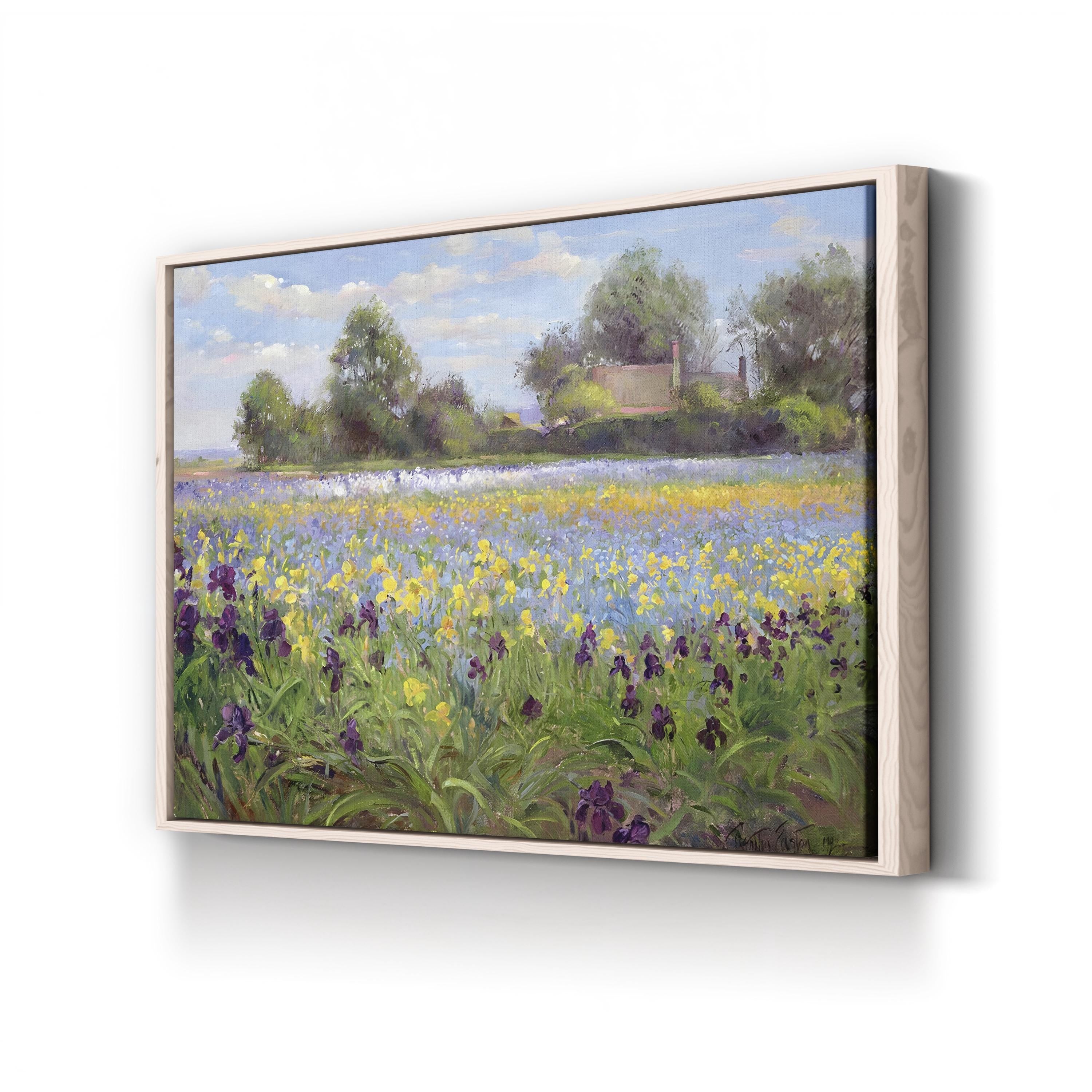 Farmstead and Iris Field, 1992 Canvas Art Print – Abstract Landscape Wall Decor