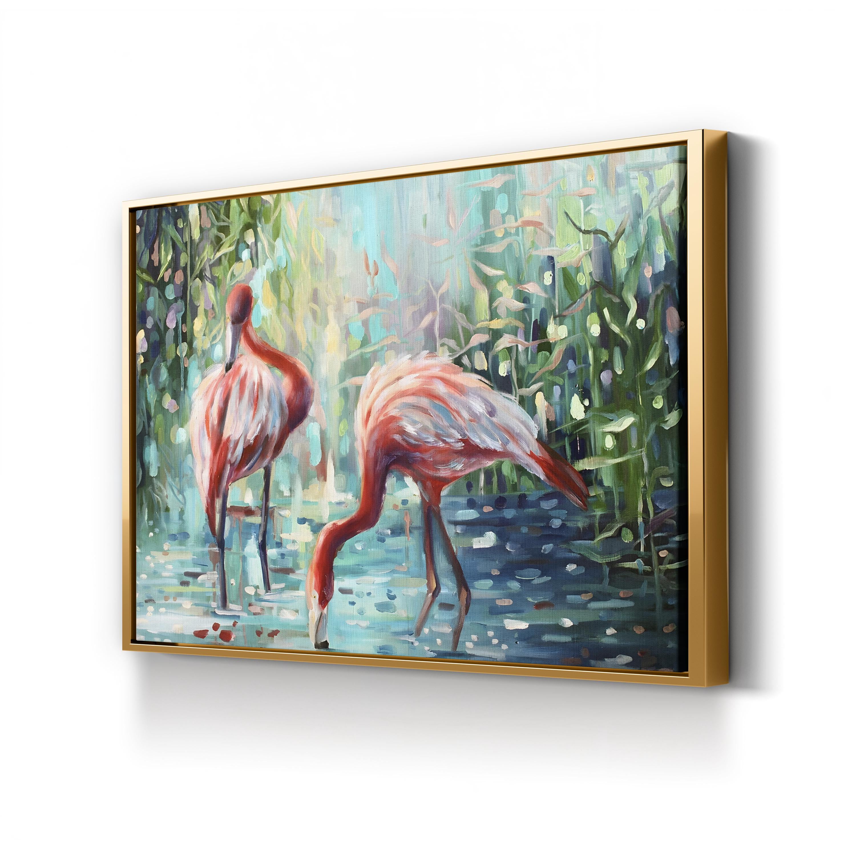Flamingo’s Delight Wall Art – Lena Navarro | Contemporary Tropical Bird Canvas Print