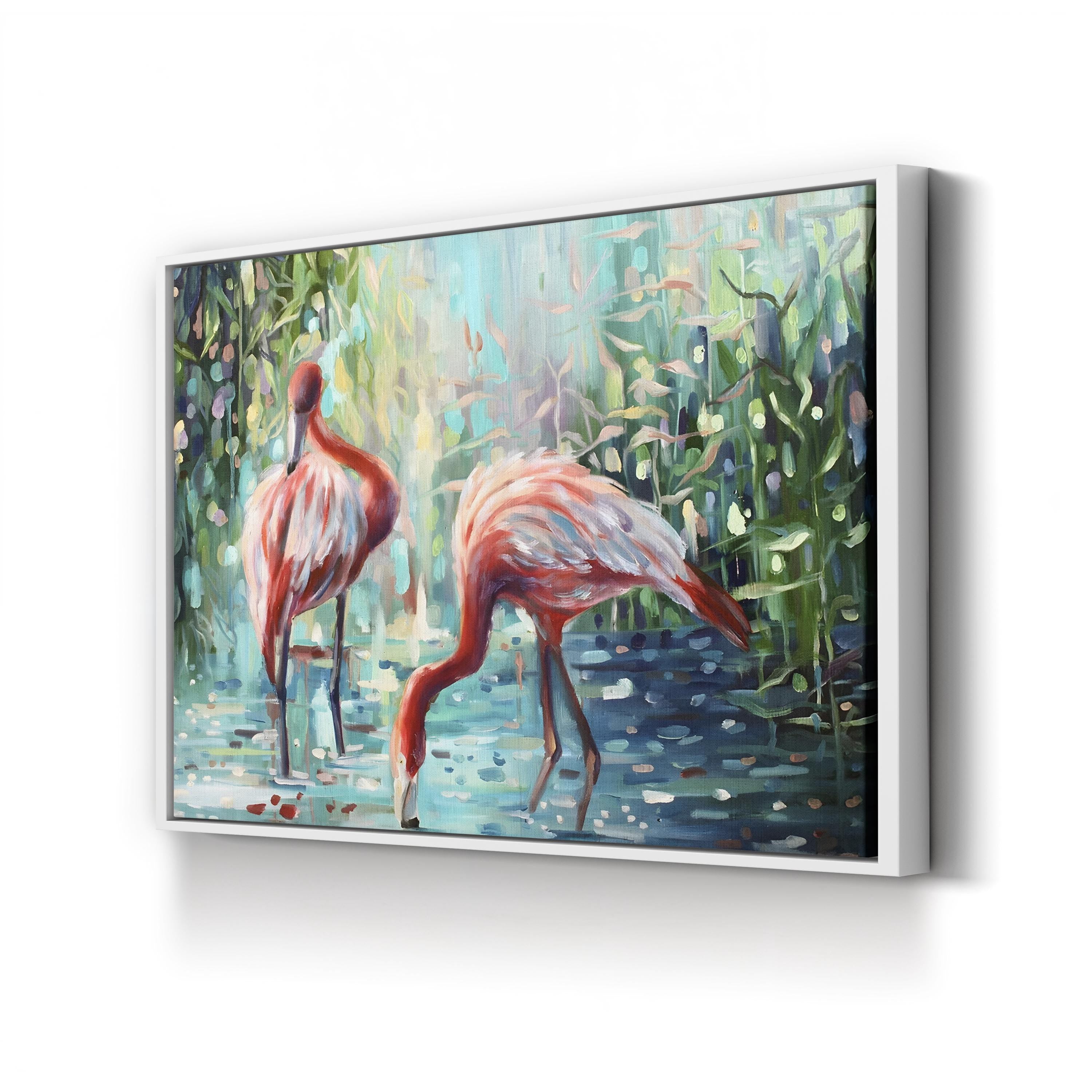 Flamingo’s Delight Wall Art – Lena Navarro | Contemporary Tropical Bird Canvas Print