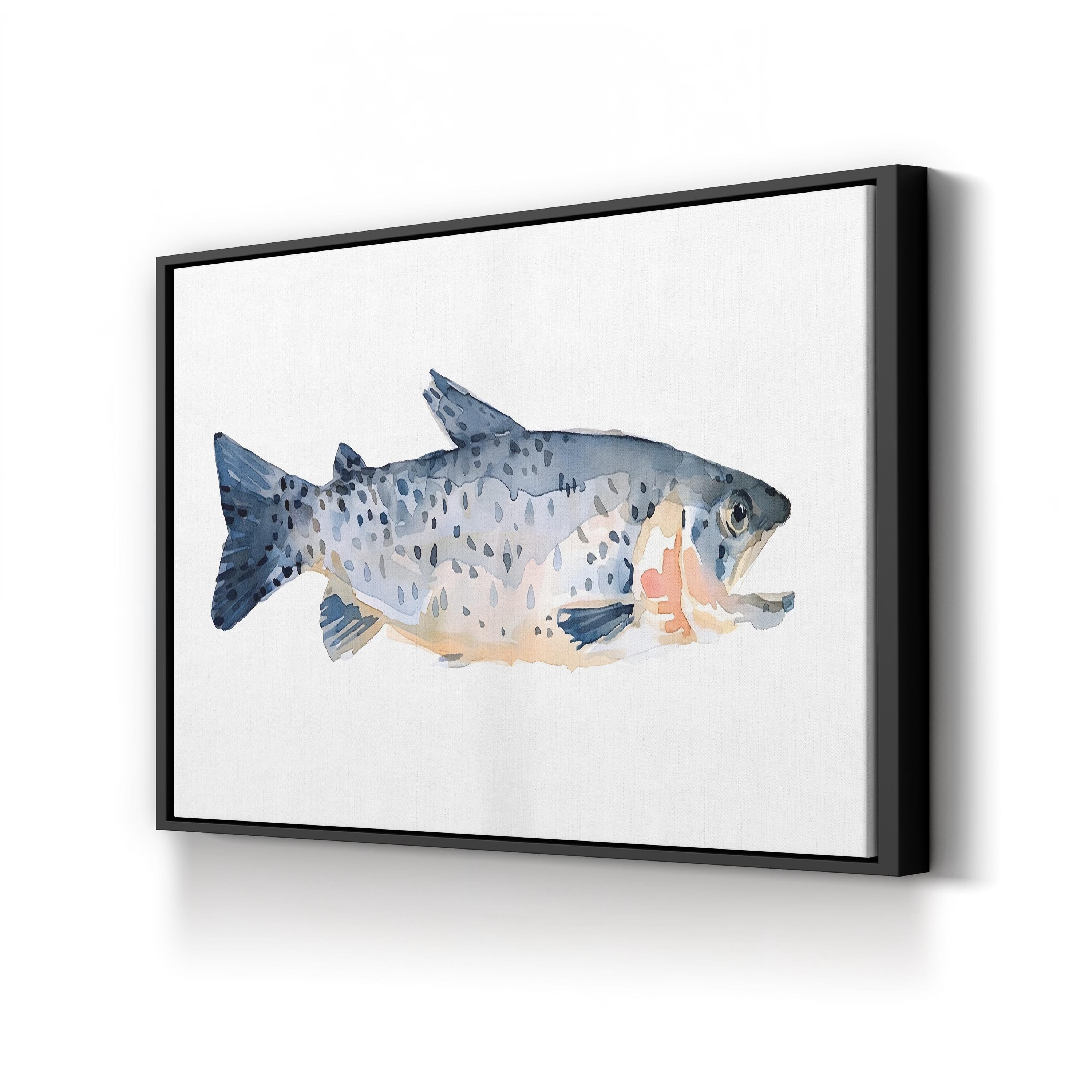 Freckled Trout IV Wall Art by Emma Scarvey – Coastal Wildlife Fish Illustration Canvas Print