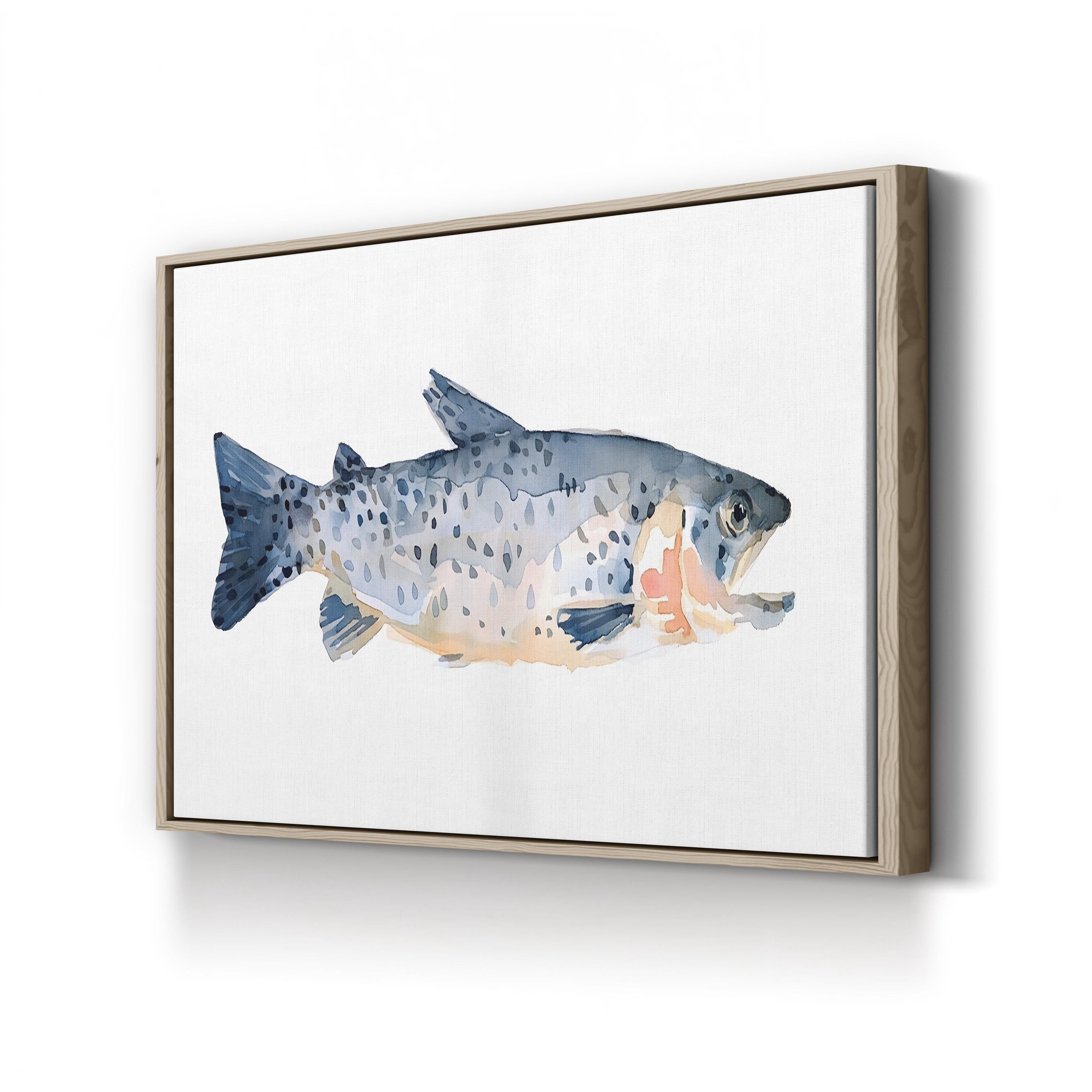 Freckled Trout IV Wall Art by Emma Scarvey – Coastal Wildlife Fish Illustration Canvas Print
