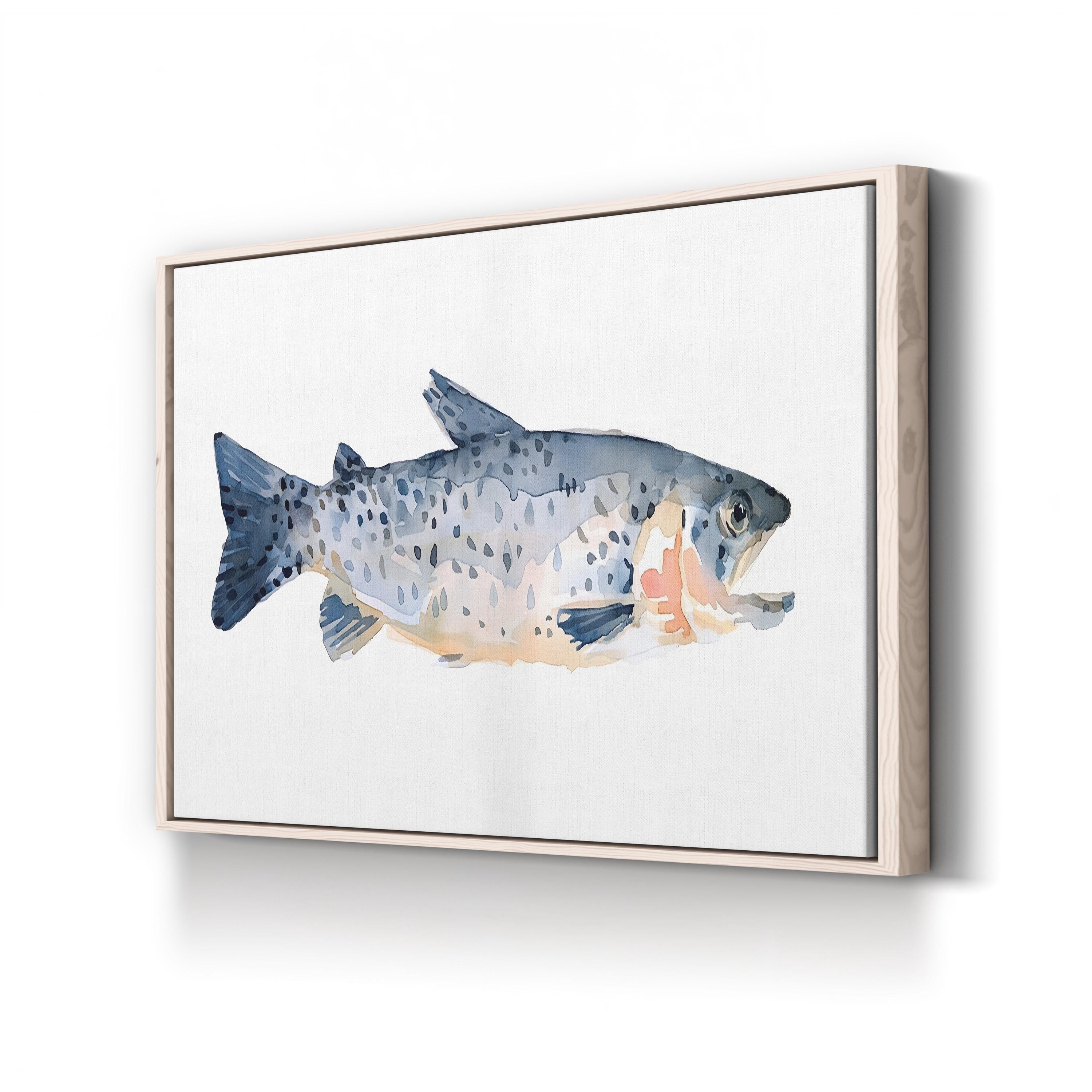 Freckled Trout IV Wall Art by Emma Scarvey – Coastal Wildlife Fish Illustration Canvas Print
