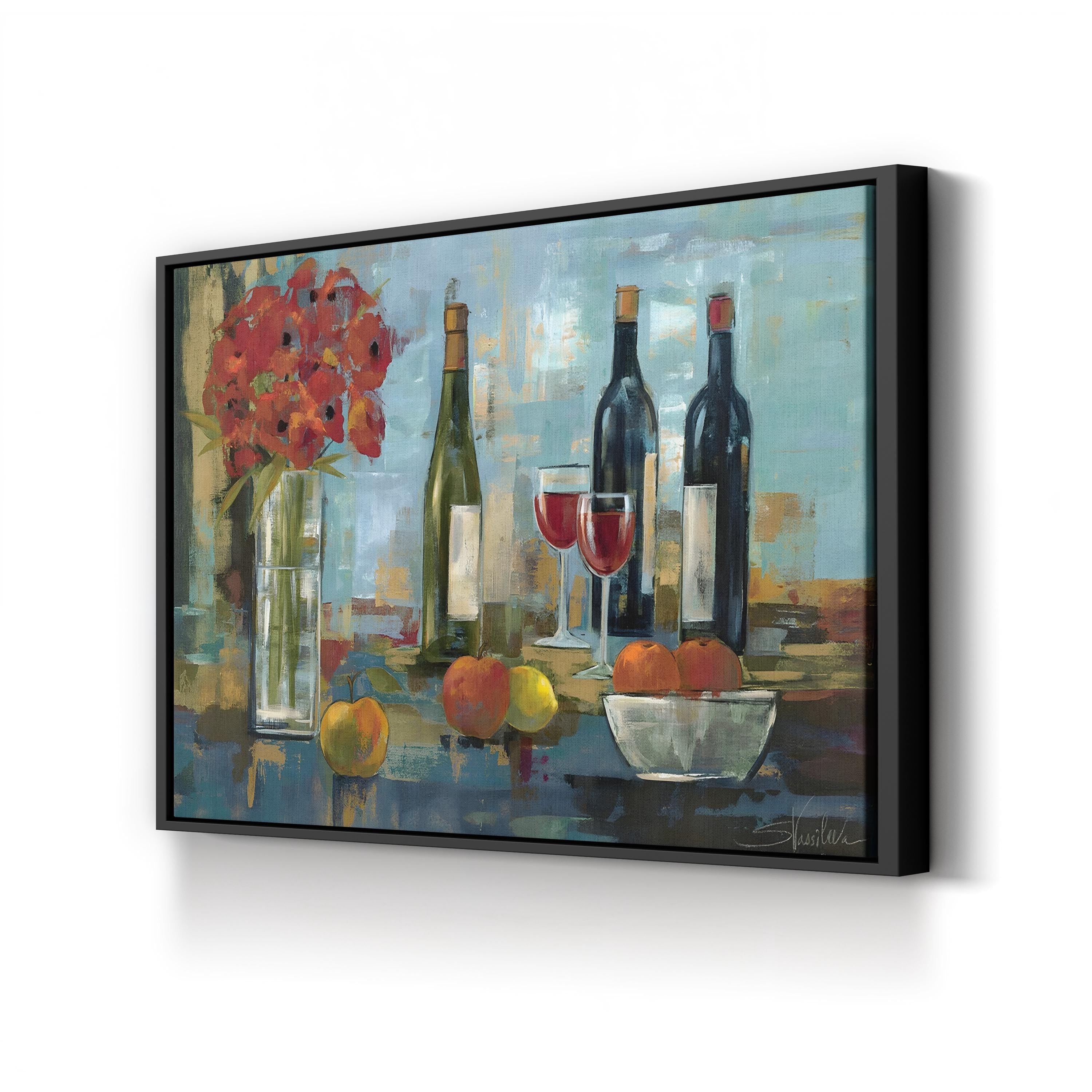 Fruit and Wine Wall Art by Silvia Vassileva – Elegant Still Life Canvas Print