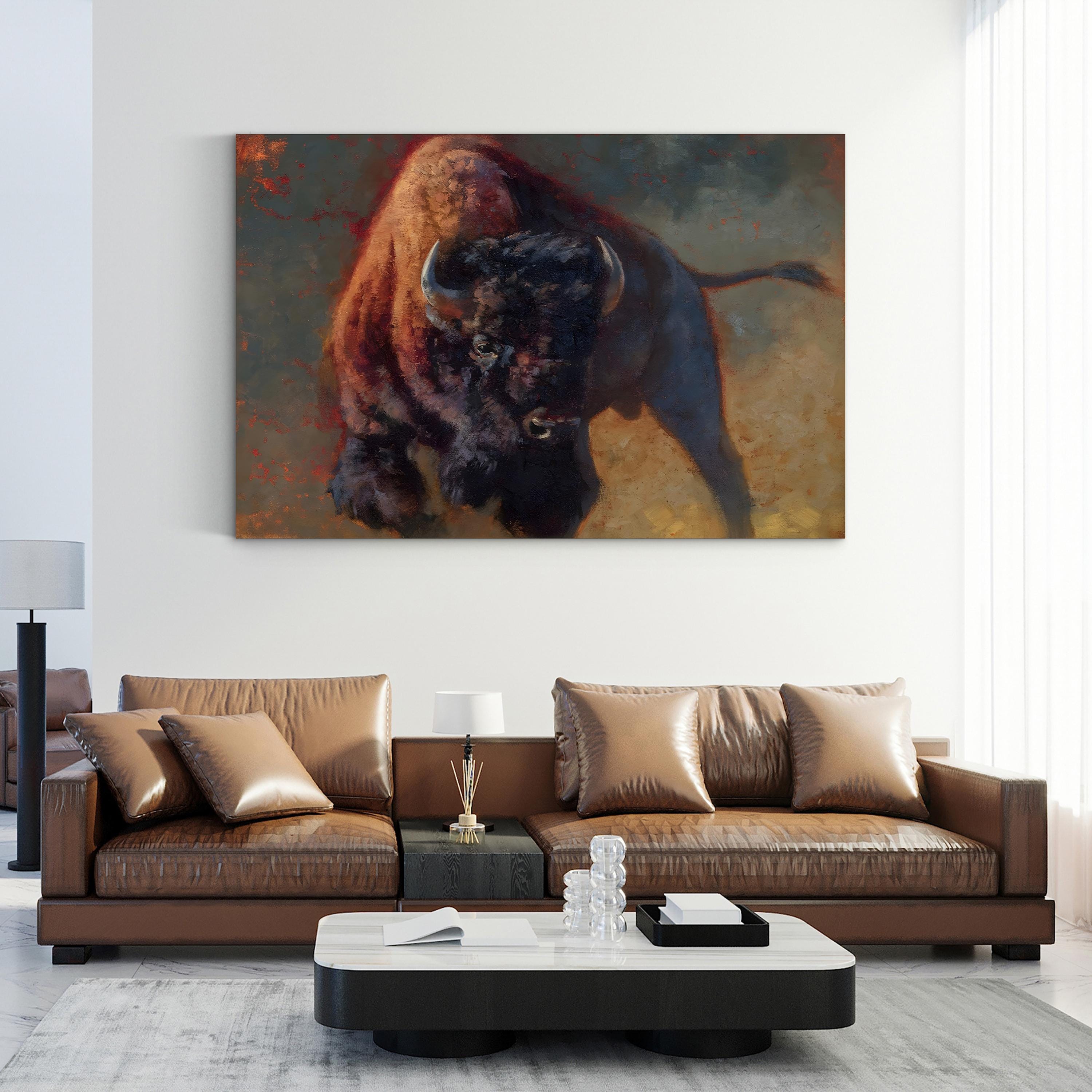 Full of Snort Wall Art by Julie Chapman – Modern Wildlife Canvas Print