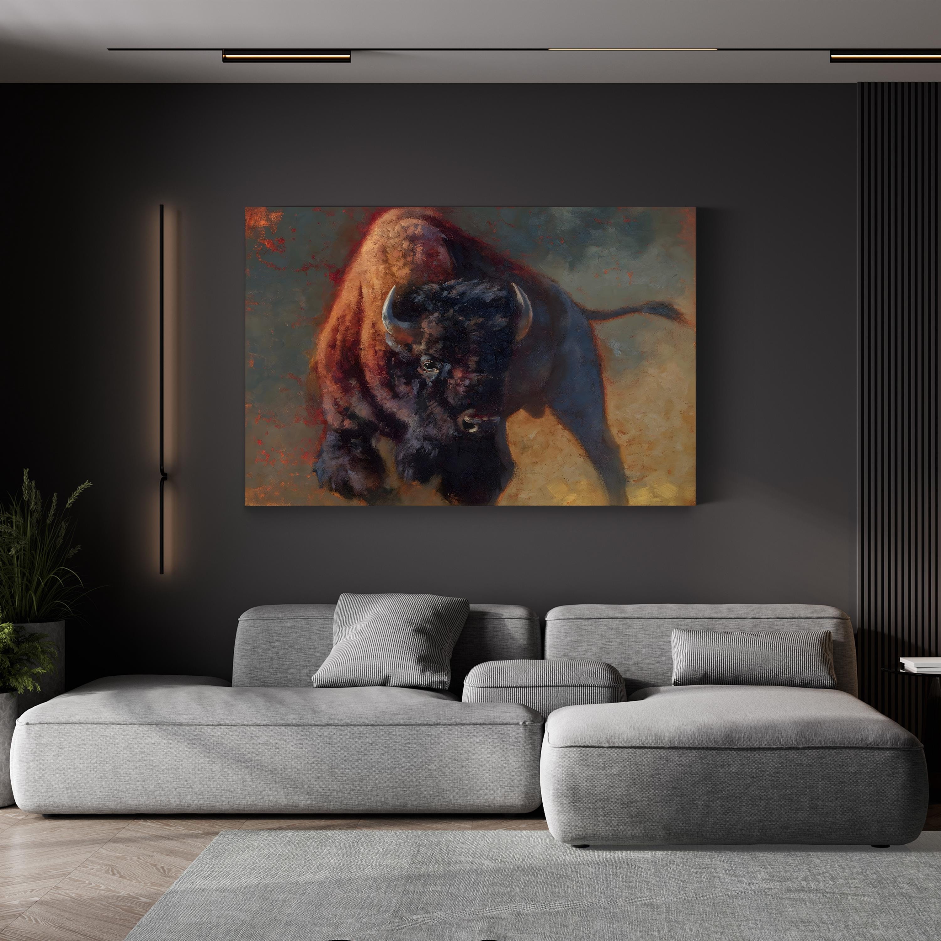 Full of Snort Wall Art by Julie Chapman – Modern Wildlife Canvas Print