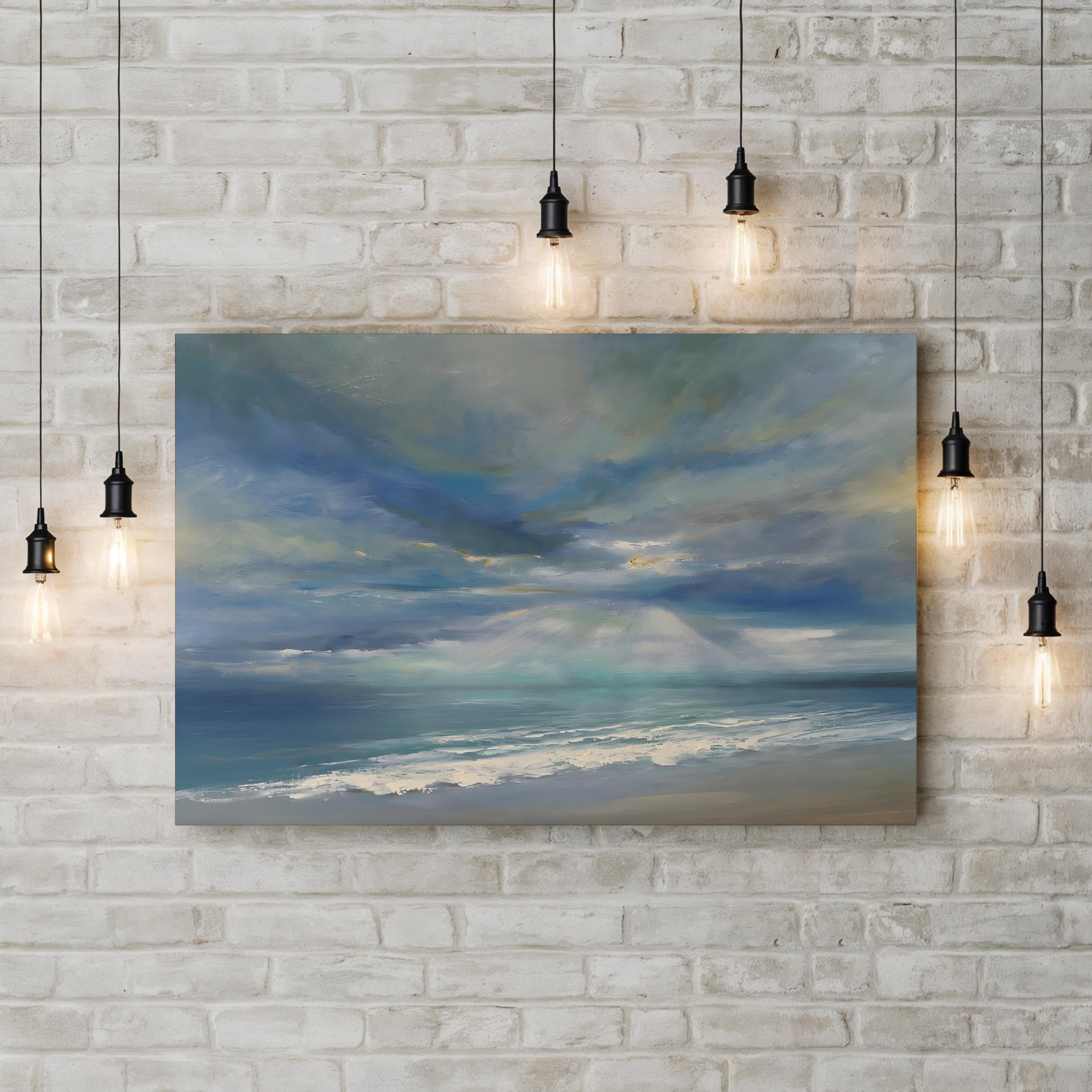 God Rays Wall Art | Dramatic Sky Landscape Canvas by Sheila Finch