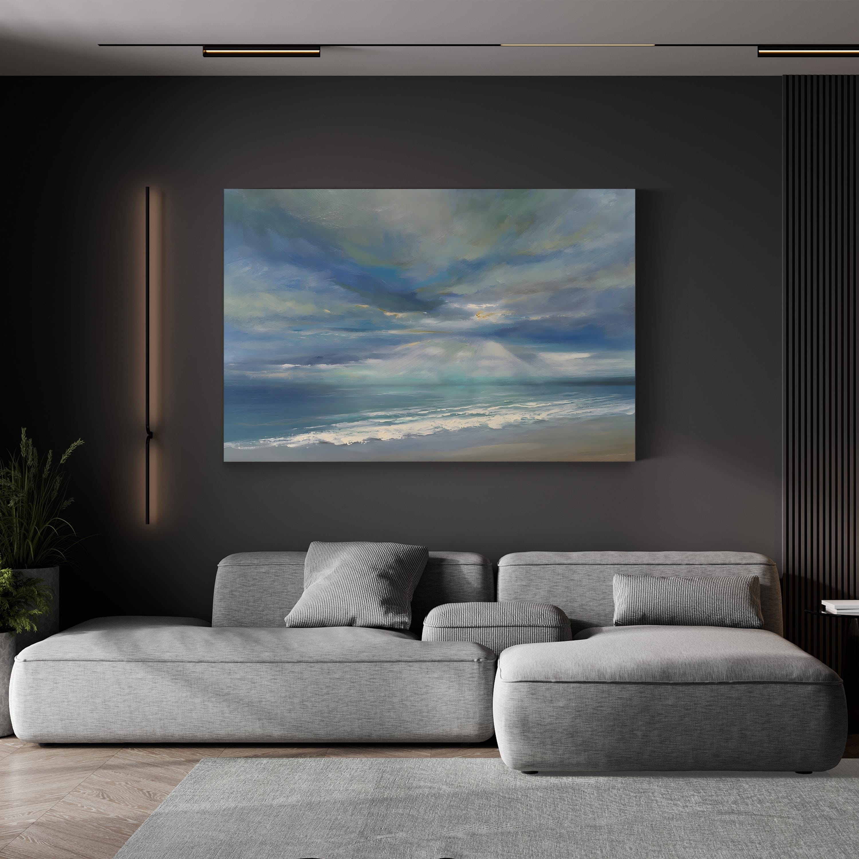God Rays Wall Art | Dramatic Sky Landscape Canvas by Sheila Finch