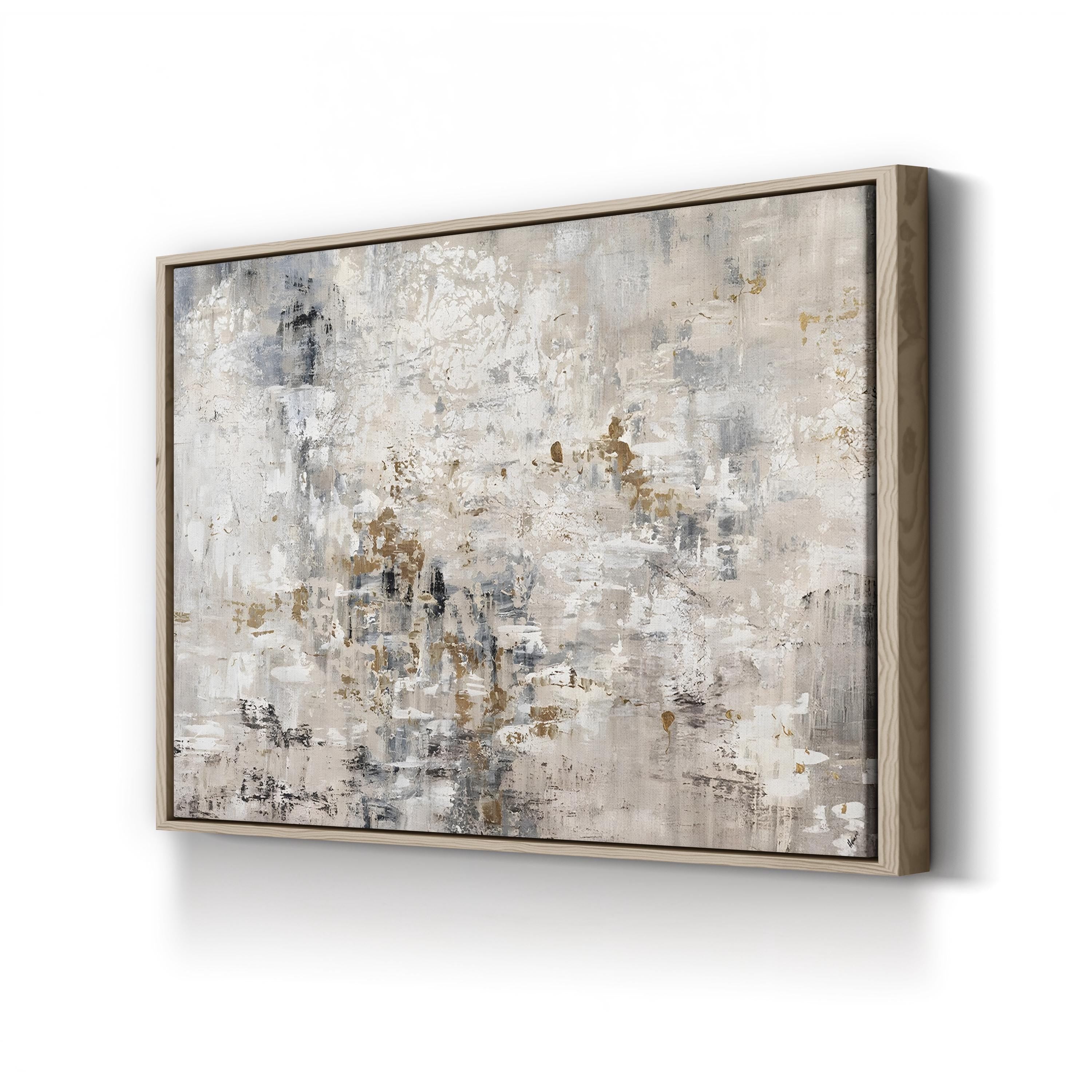 Golden Reflections Wall Art | Contemporary Abstract Lake Landscape Canvas by Alexys Henry