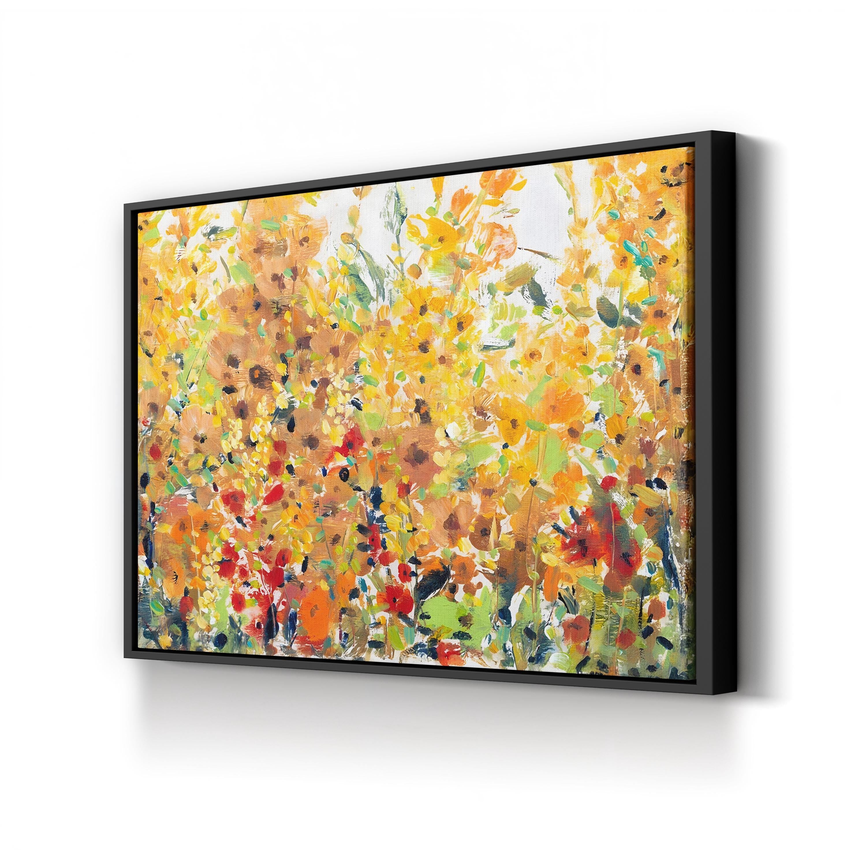 Golden Summer Garden II Canvas Wall Art | Contemporary Floral Painting by Tim O’Toole