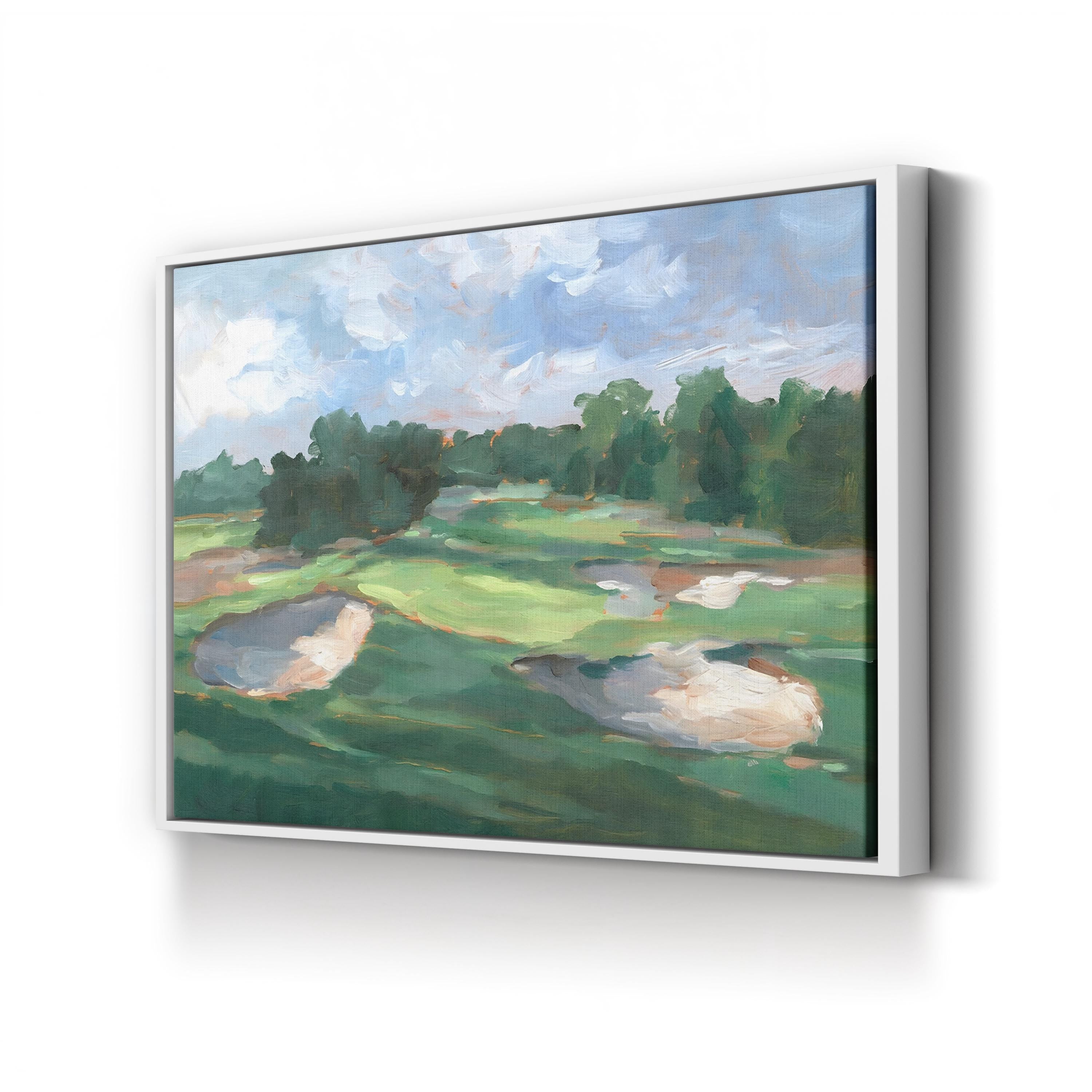 Golf Course Study III – Framed Modern Golf Landscape Canvas Art by Ethan Harper