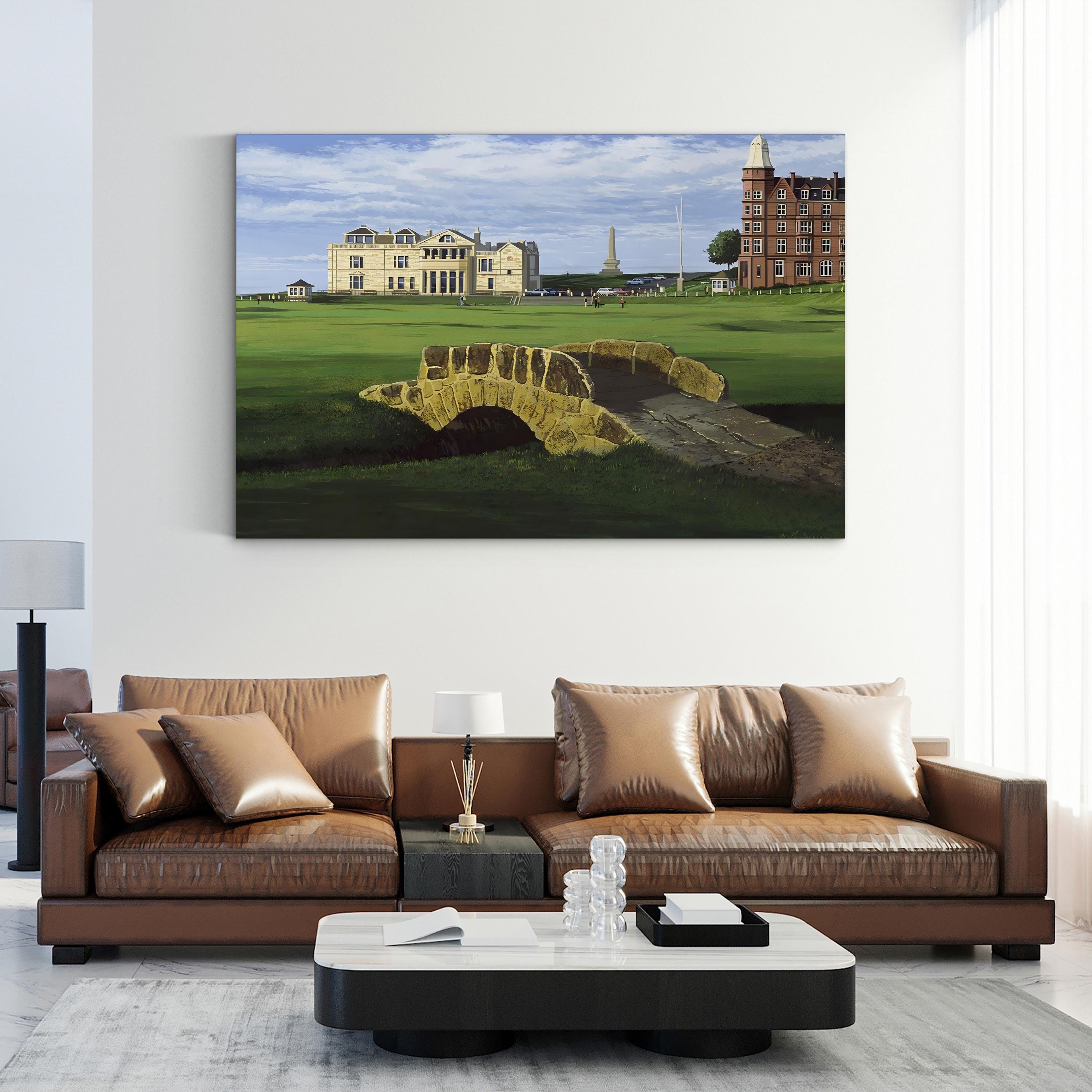 Golf Course X Canvas Art by William Vanderdasson – Framed Scenic Golf Landscape Wall Art