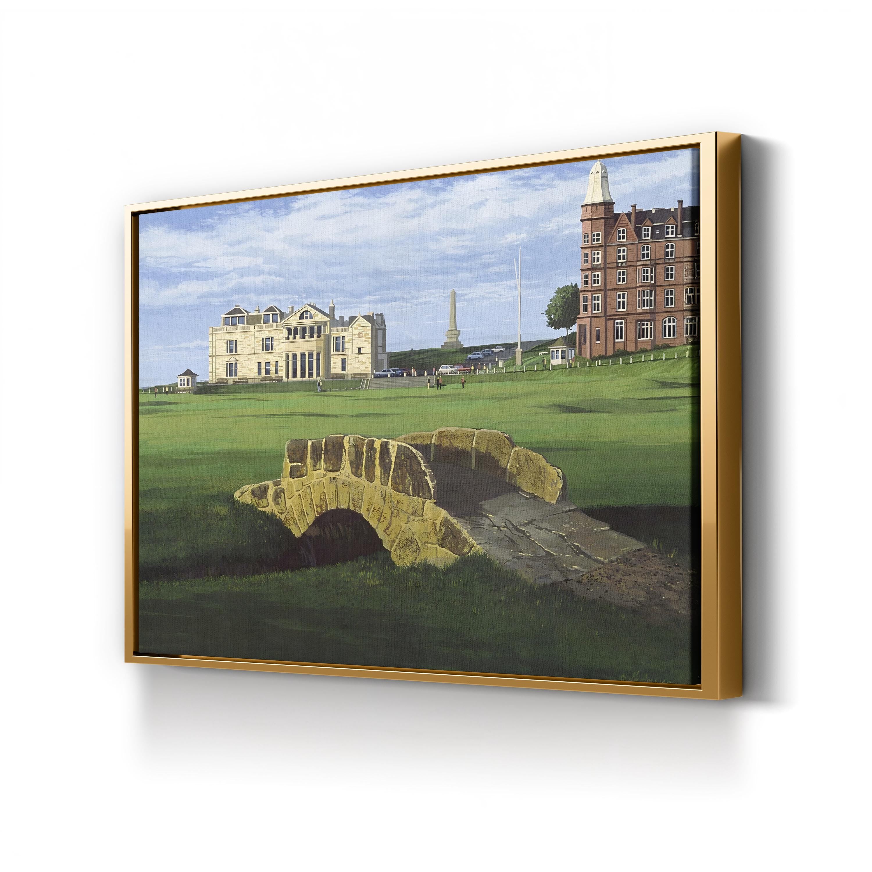 Golf Course X Canvas Art by William Vanderdasson – Framed Scenic Golf Landscape Wall Art