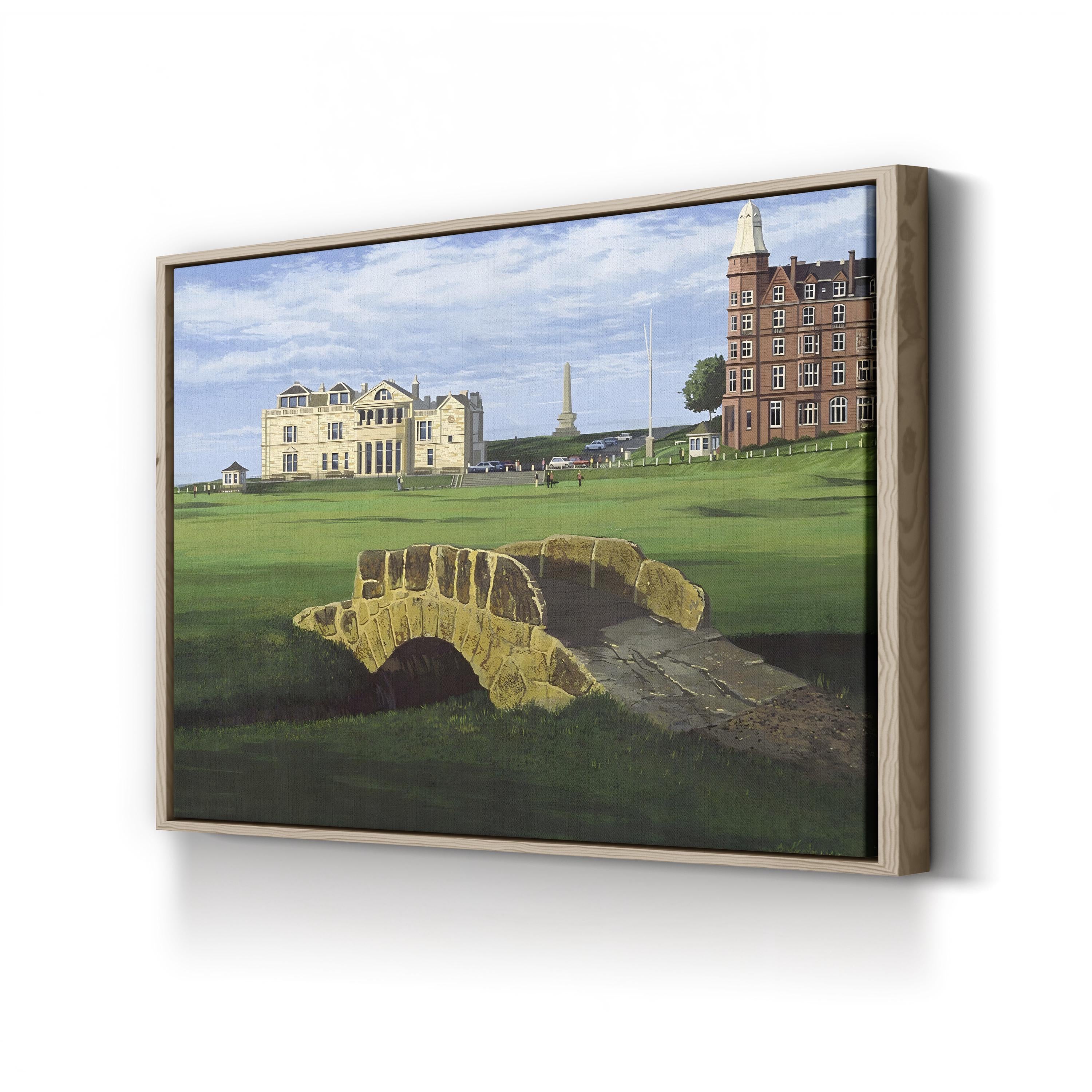 Golf Course X Canvas Art by William Vanderdasson – Framed Scenic Golf Landscape Wall Art