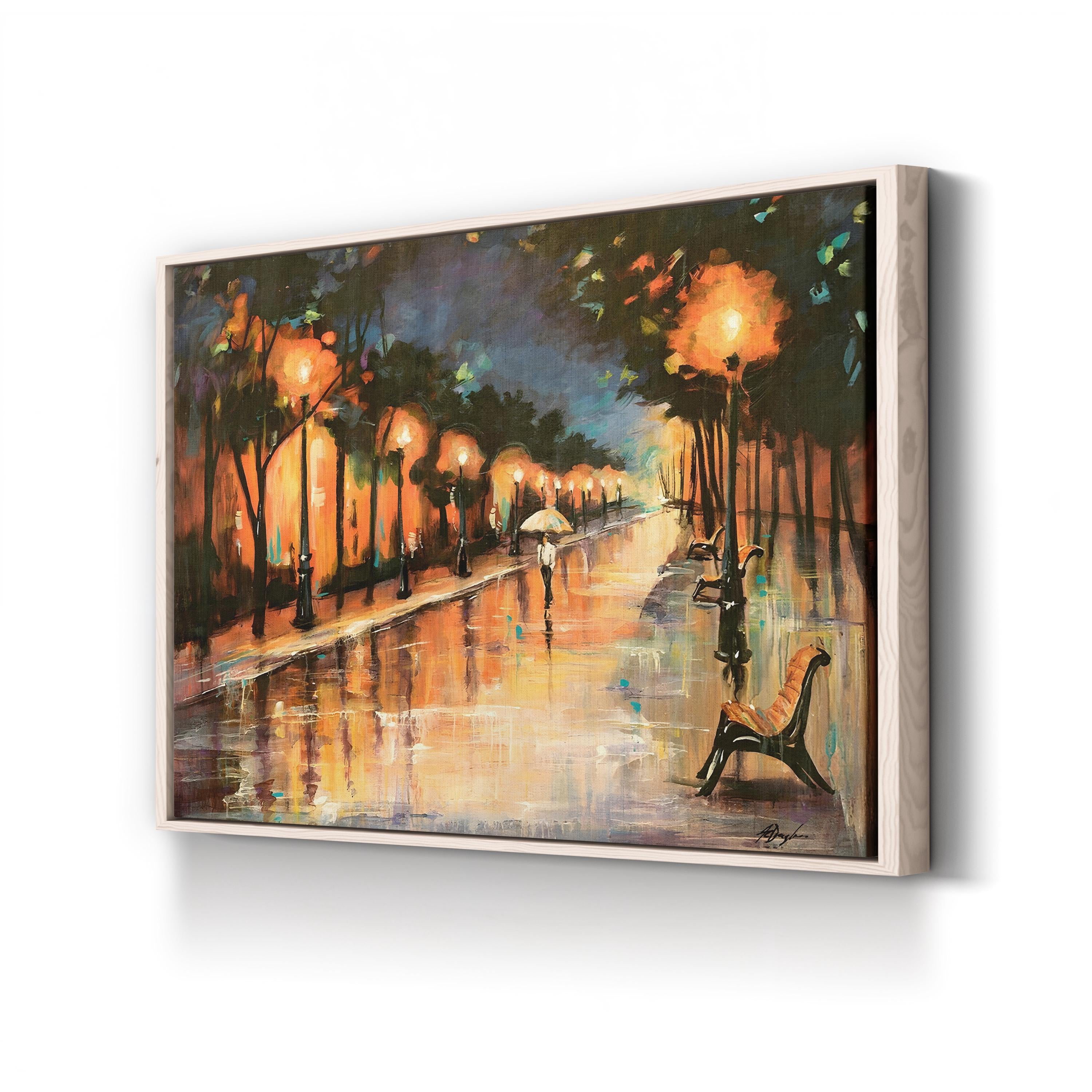 Halos In The Rain Wall Art by Farrell Douglass – Contemporary Figurative Urban Painting Print