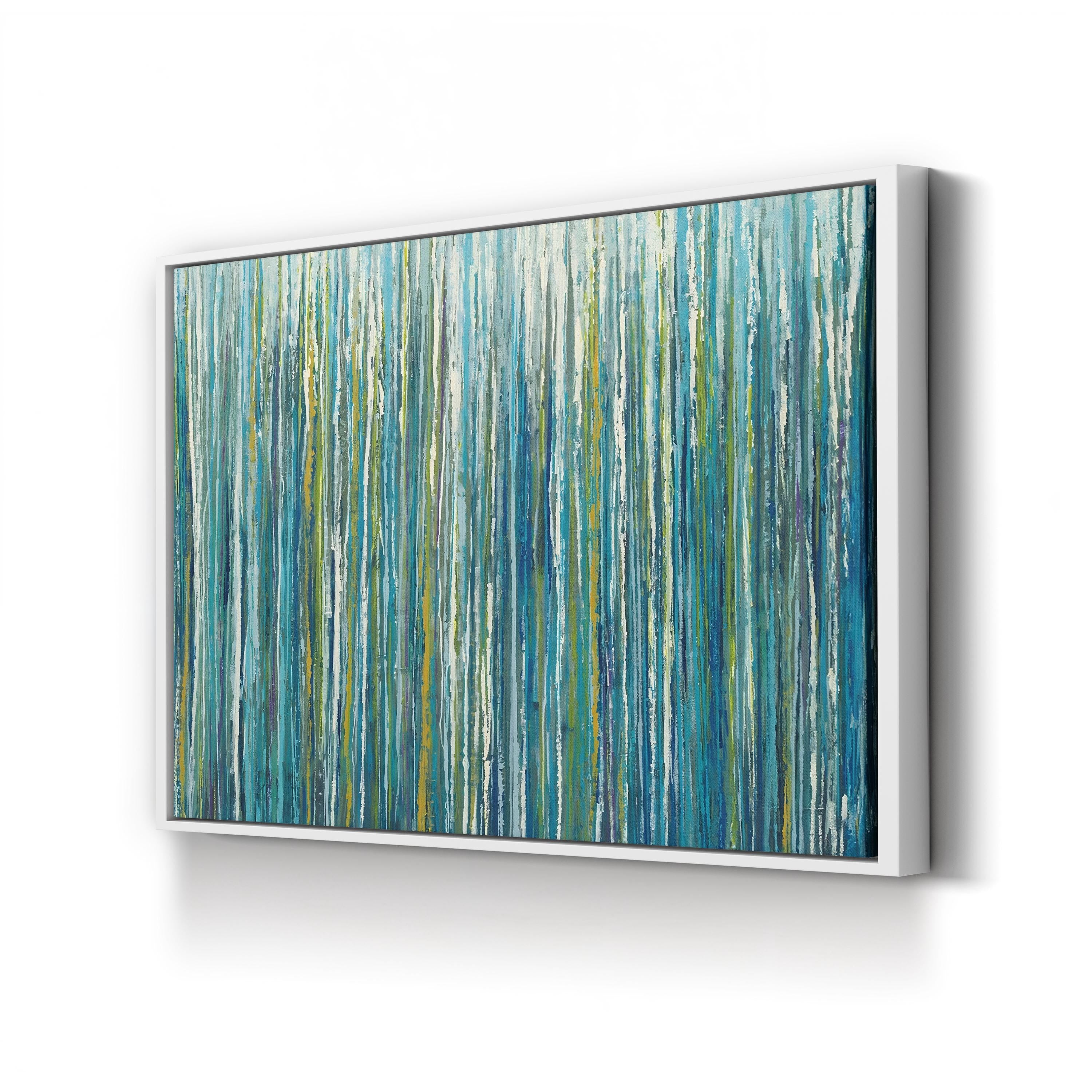 Greencicles Canvas Art by Liz Jardine – Framed Green Abstract Landscape Wall Art