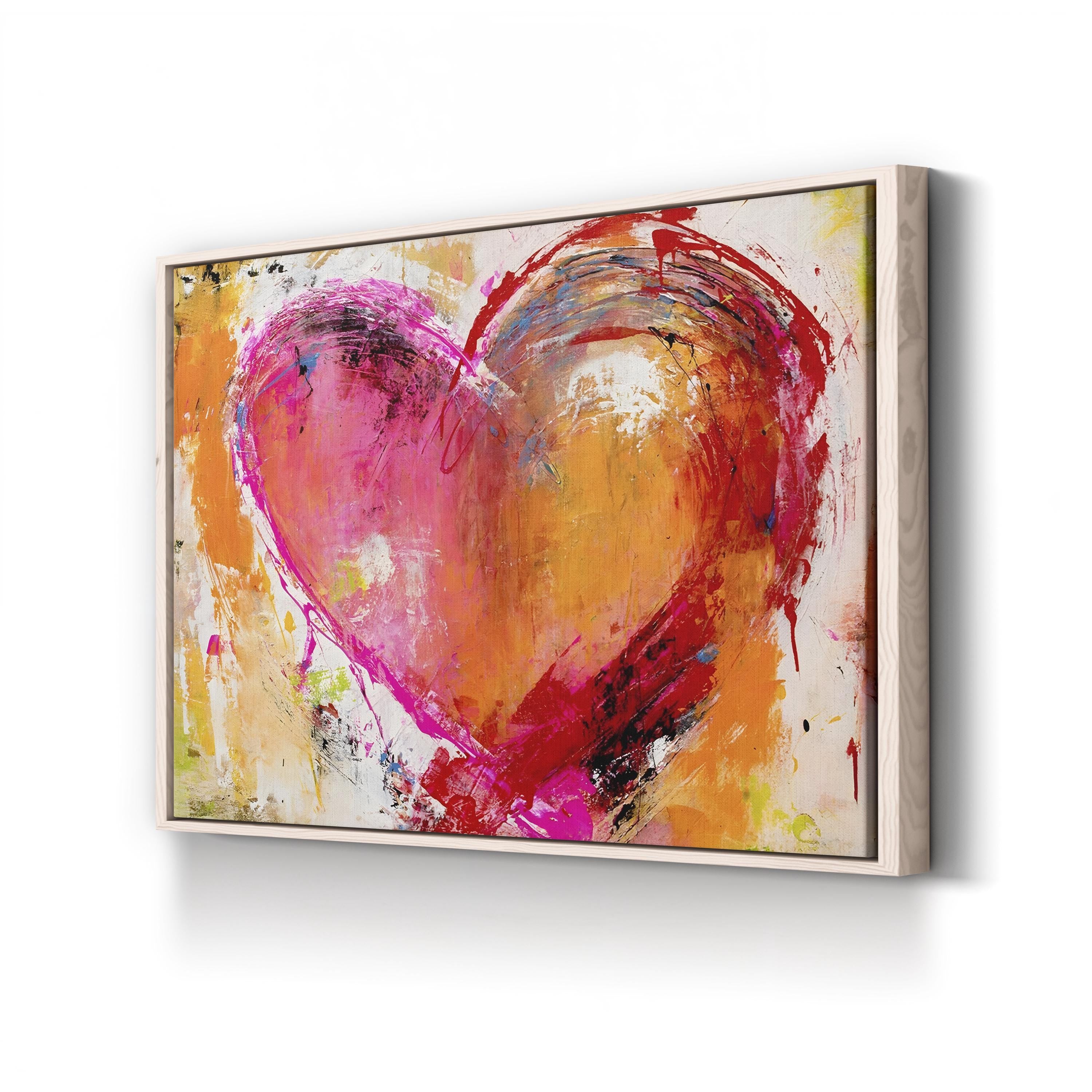 Happy Multi Color Abstract Heart Wall Art by Erin Ashley