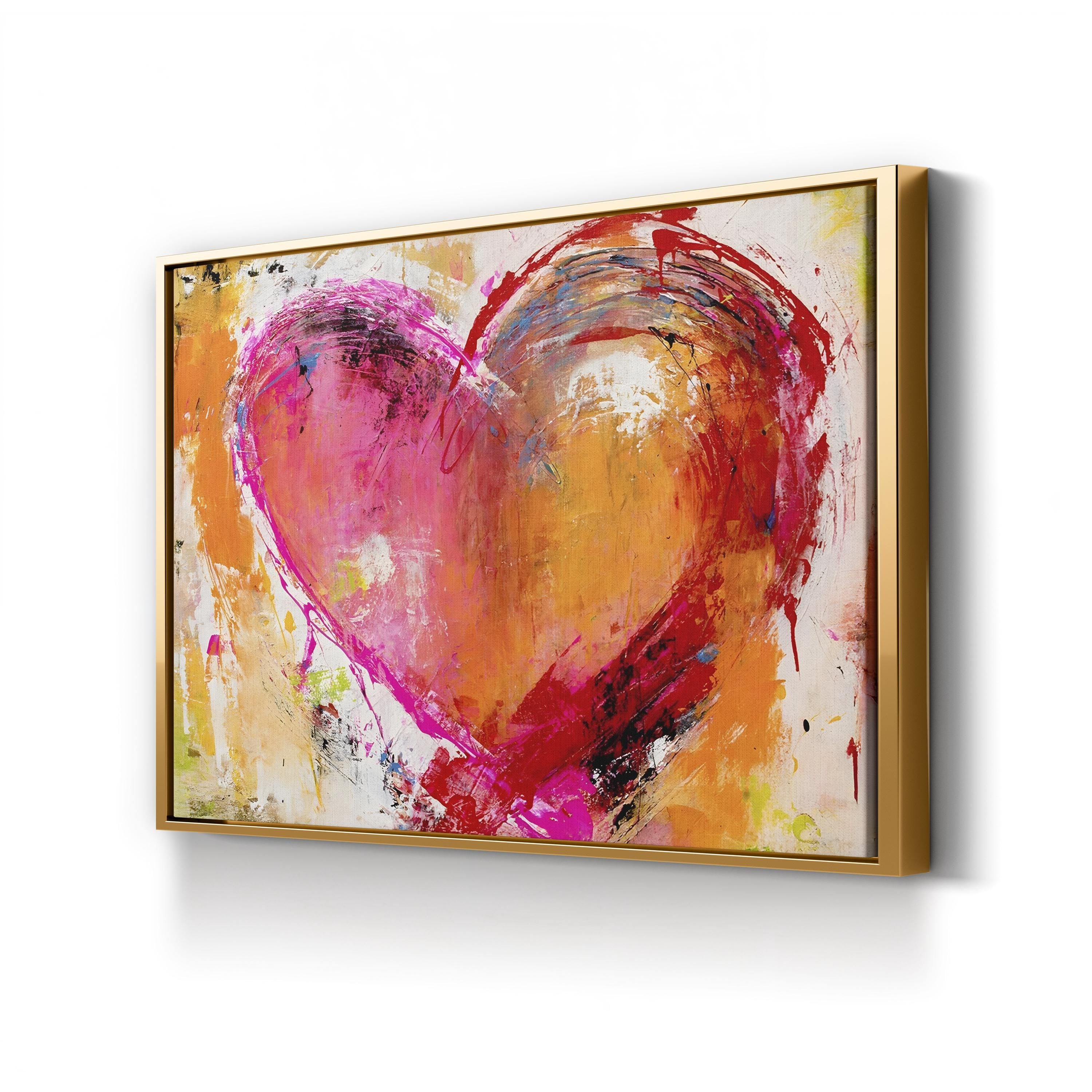 Happy Multi Color Abstract Heart Wall Art by Erin Ashley