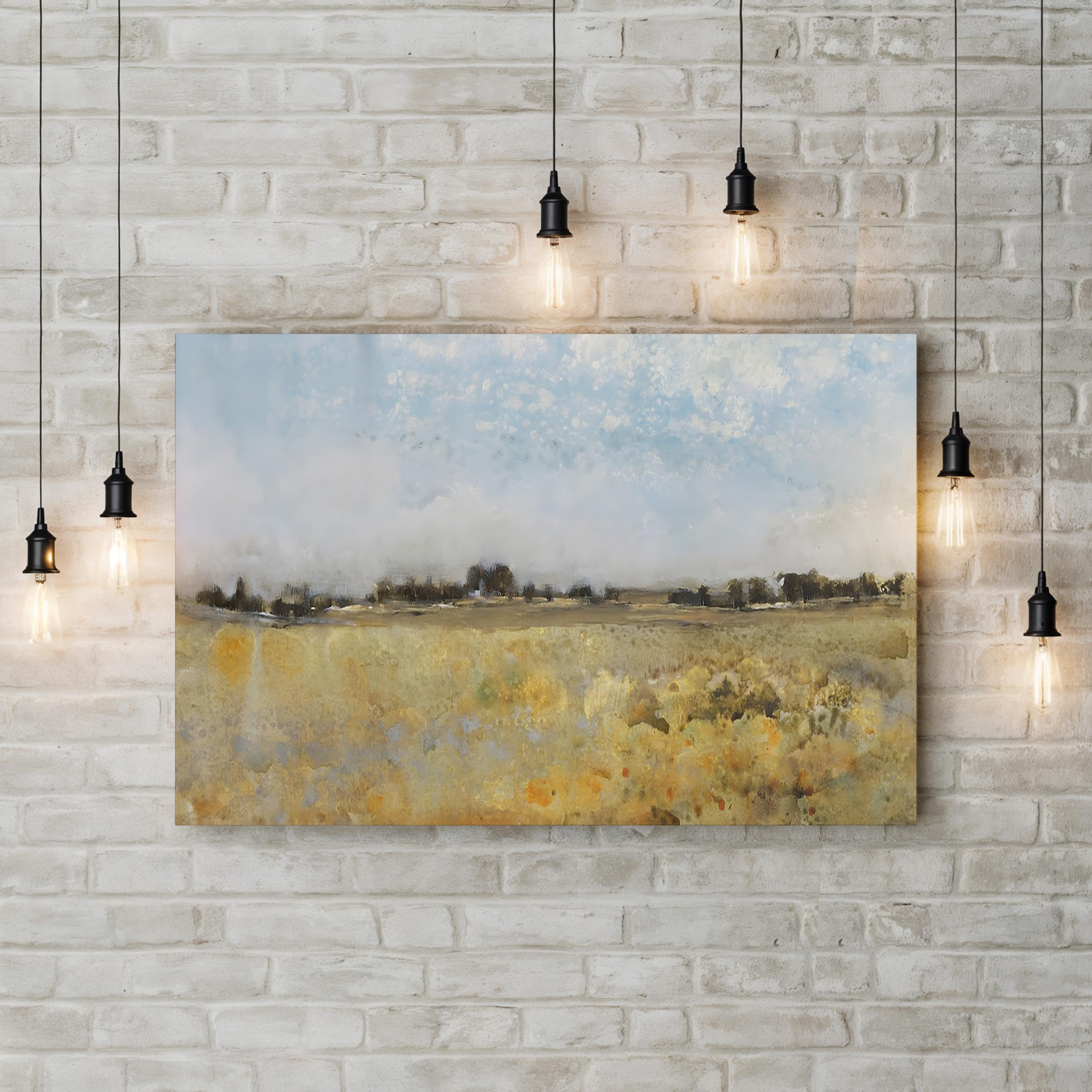Harvest Field I – Framed Western Pastoral Landscape Canvas Art by Tim O’Toole