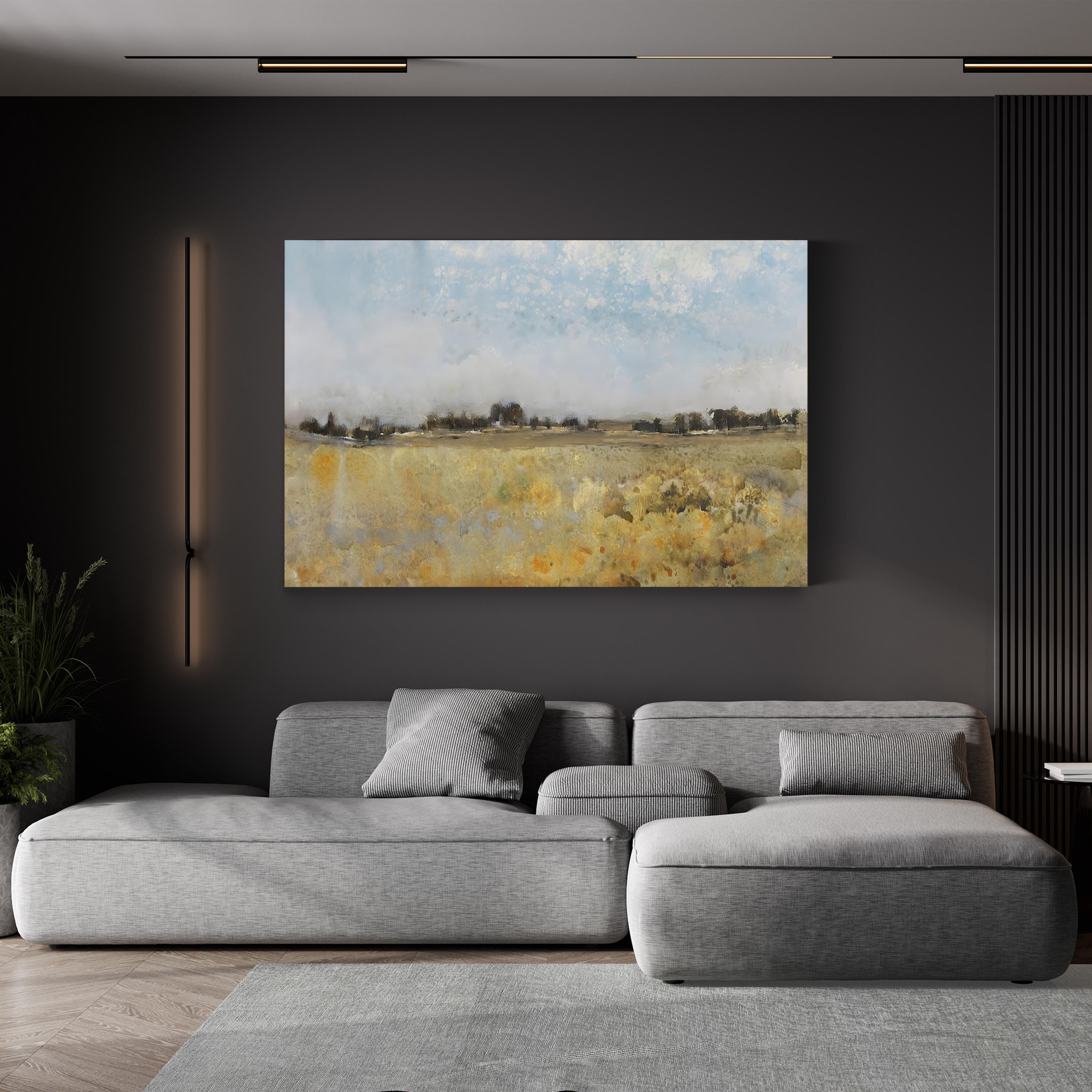 Harvest Field I – Framed Western Pastoral Landscape Canvas Art by Tim O’Toole