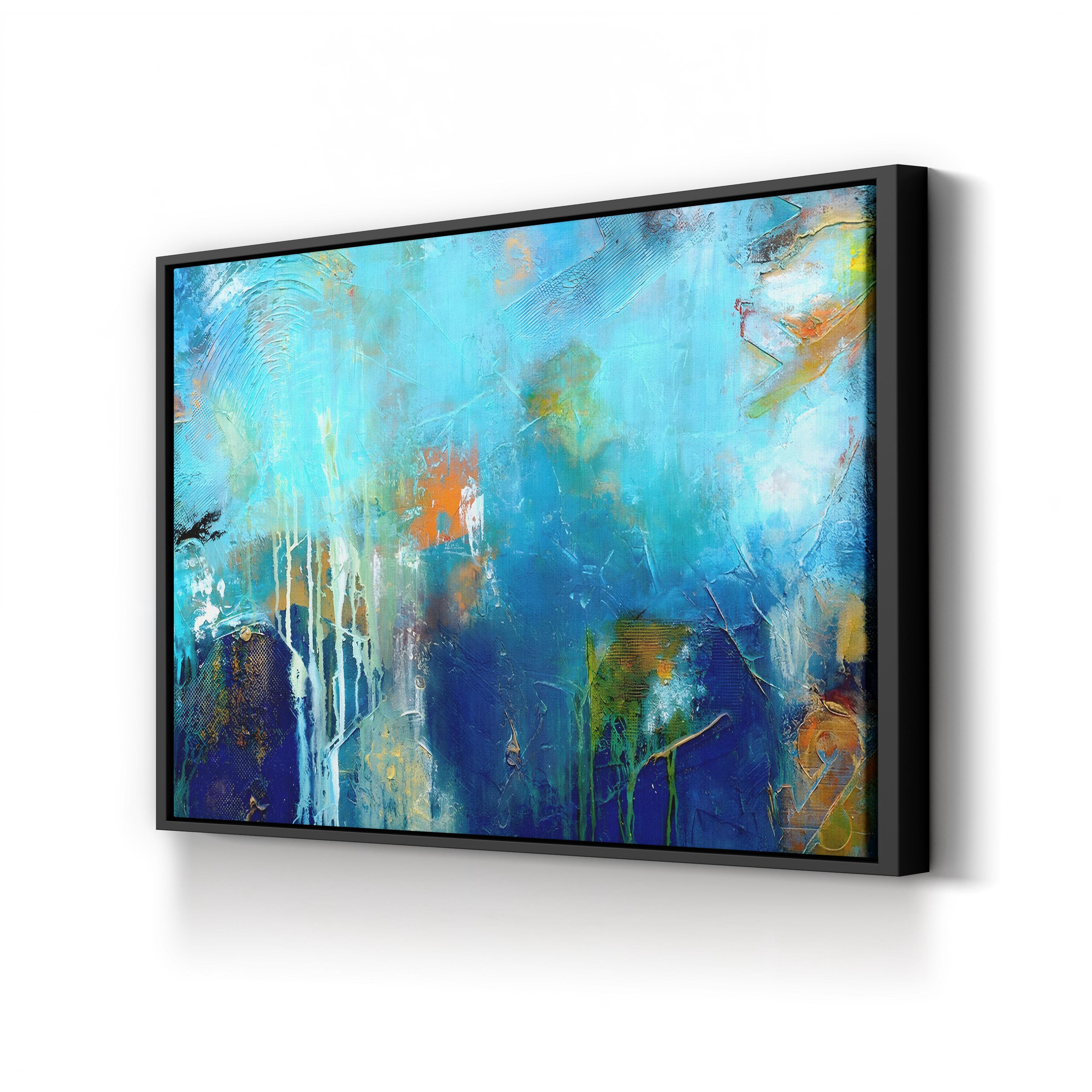 House of Blues Wall Art by Erin Ashley – Contemporary Abstract Floral Canvas Print