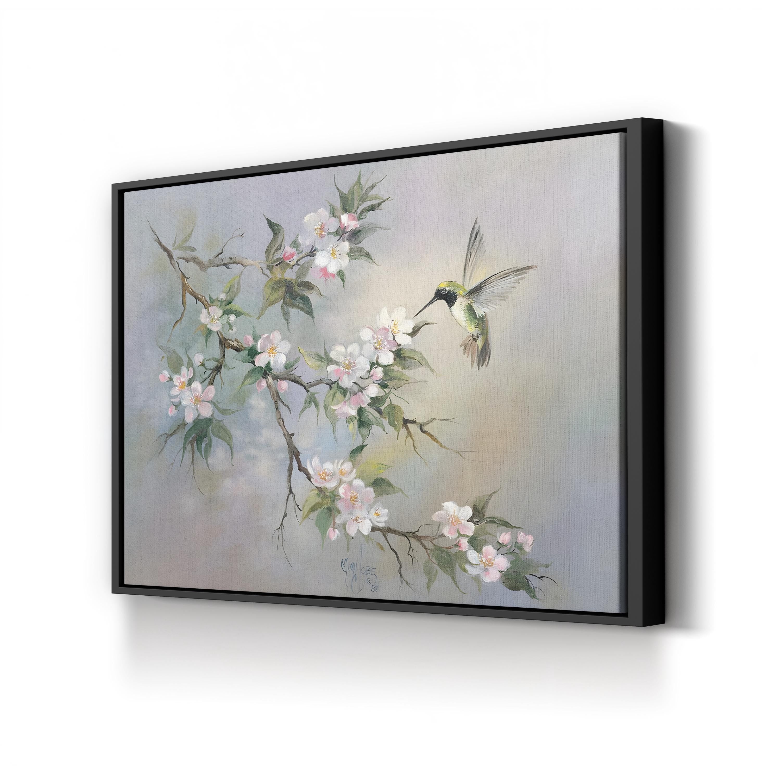 Hummingbird Wall Art by Mimi Jobe | Contemporary Floral Nature Canvas