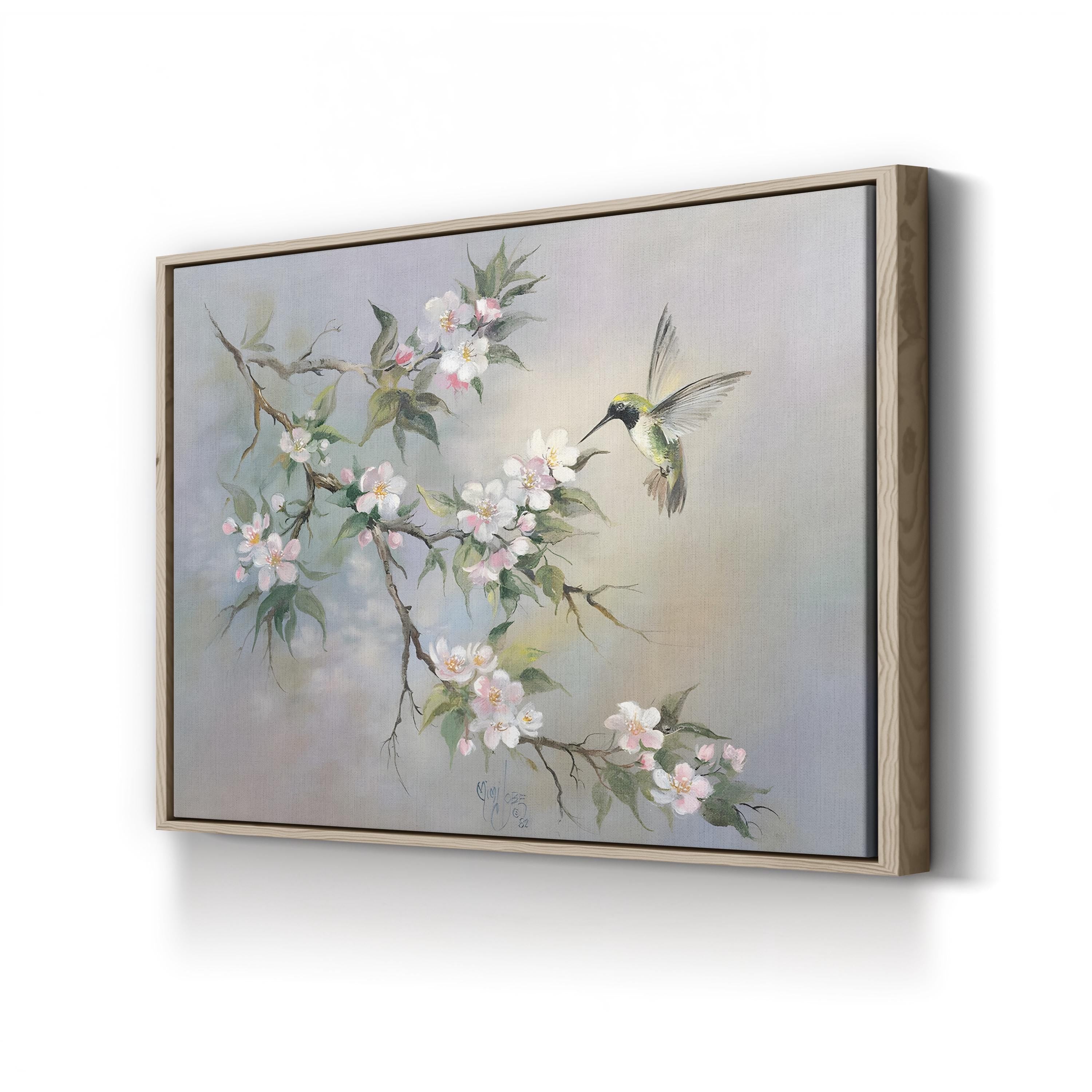 Hummingbird Wall Art by Mimi Jobe | Contemporary Floral Nature Canvas