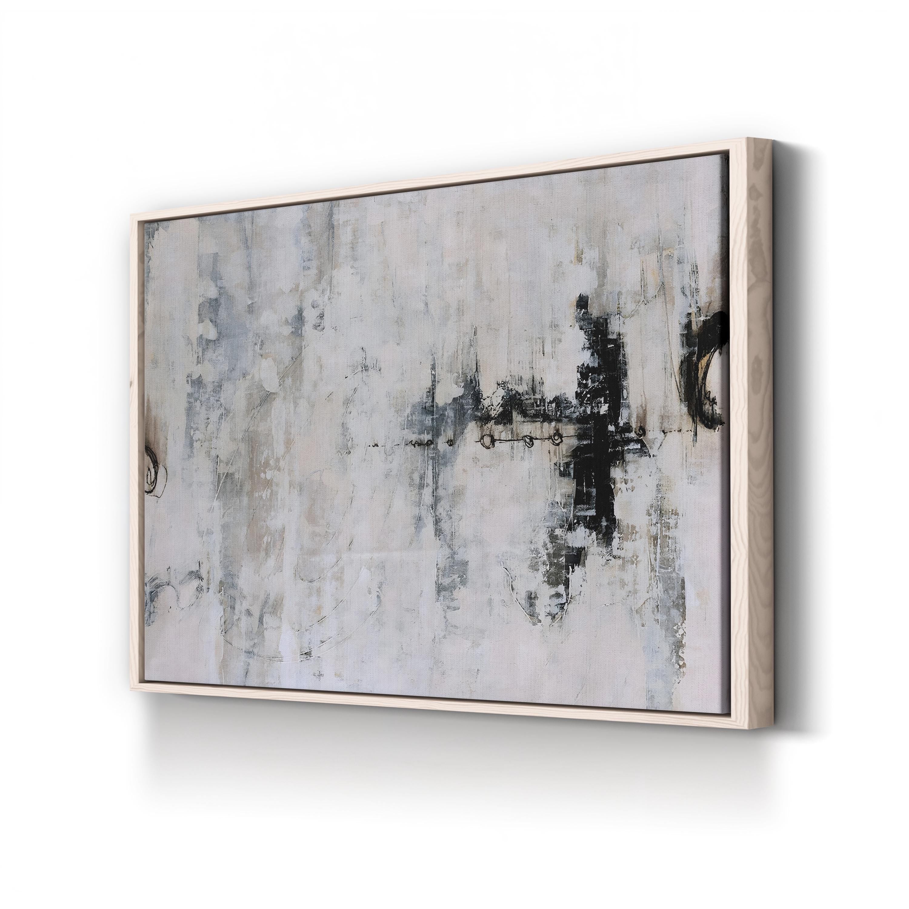 Icarus Wall Art – Abstract Black and White Canvas by Joshua Schicker