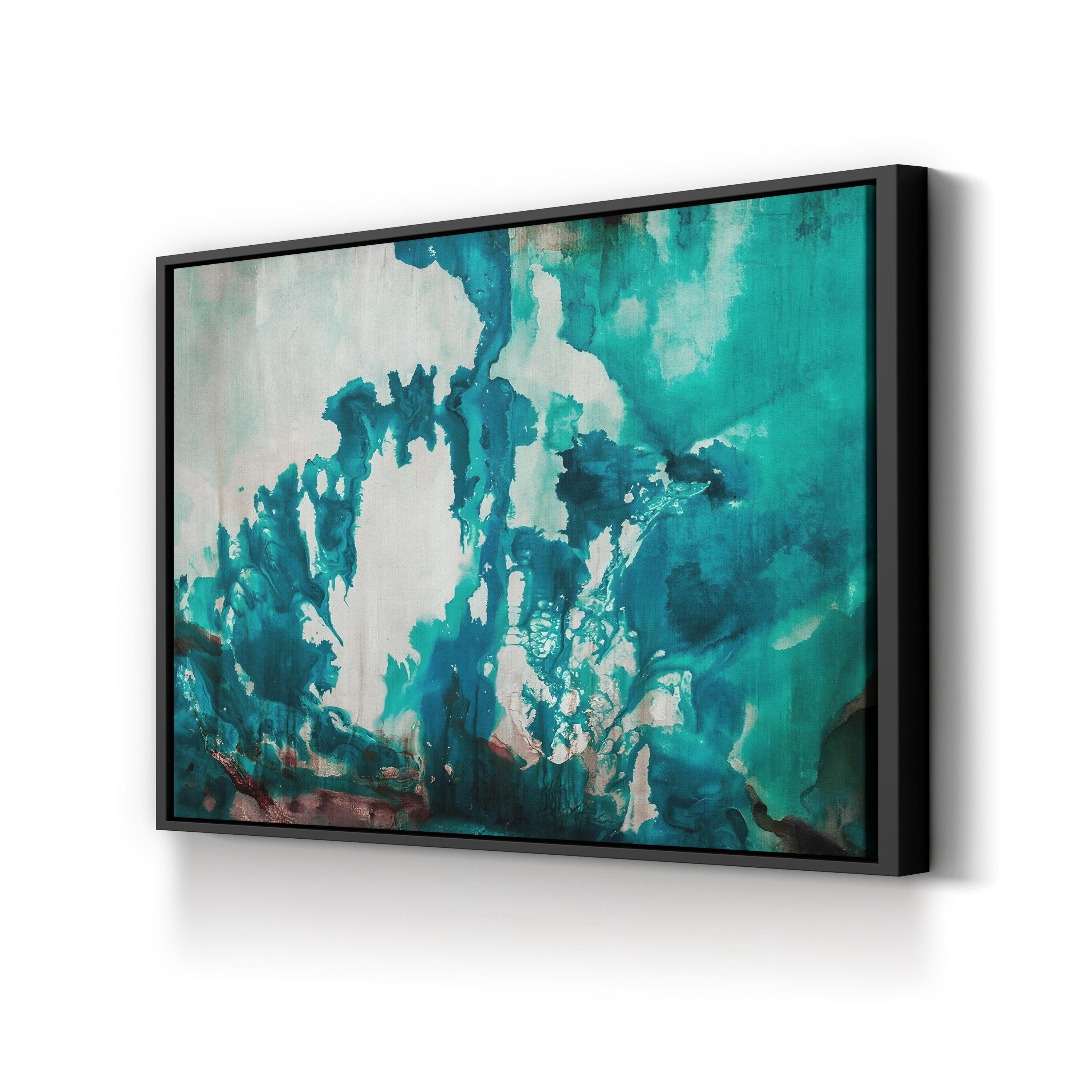 Icecap Abstract Wall Art by Kari Taylor – Turquoise Blue Contemporary Canvas Print
